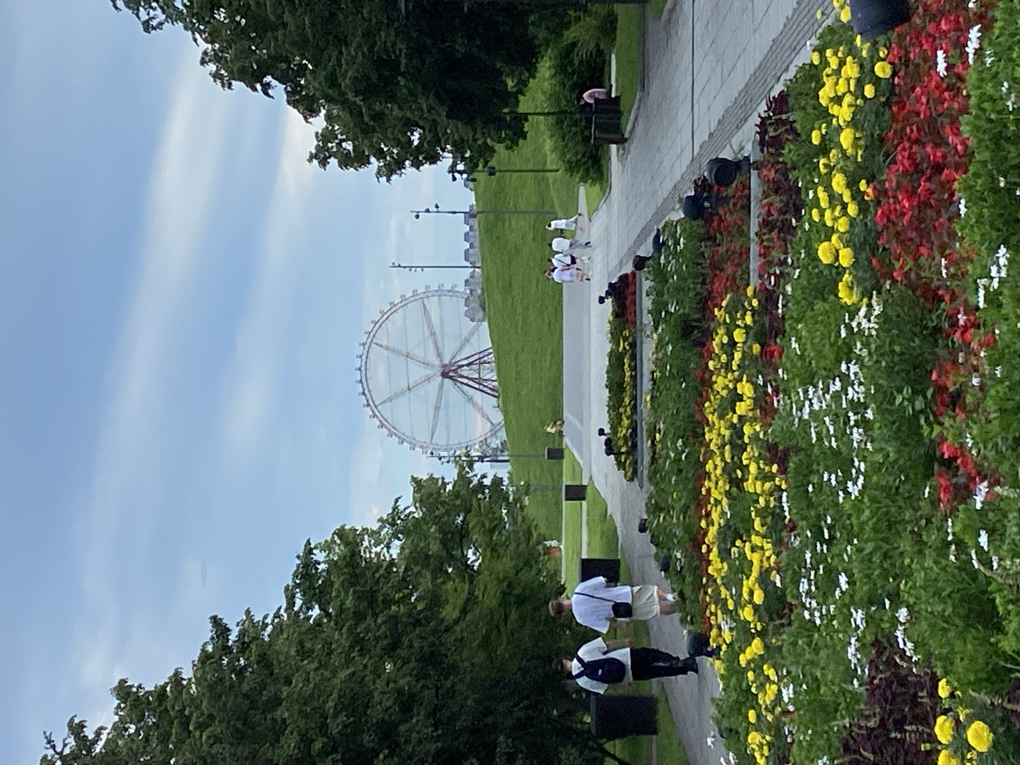 Summer day on the plazas and promenade of Blagoveshchensk