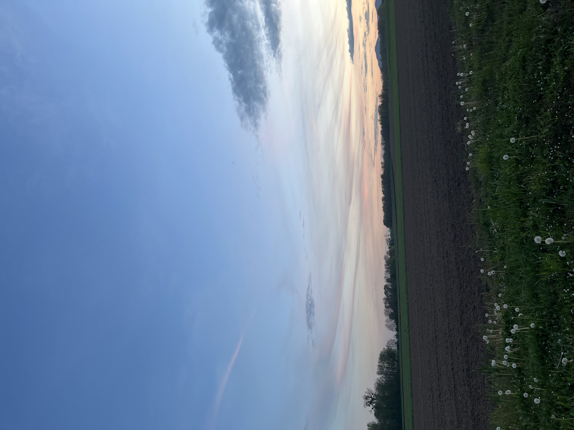 Sunset captured over rural Limersheim countryside