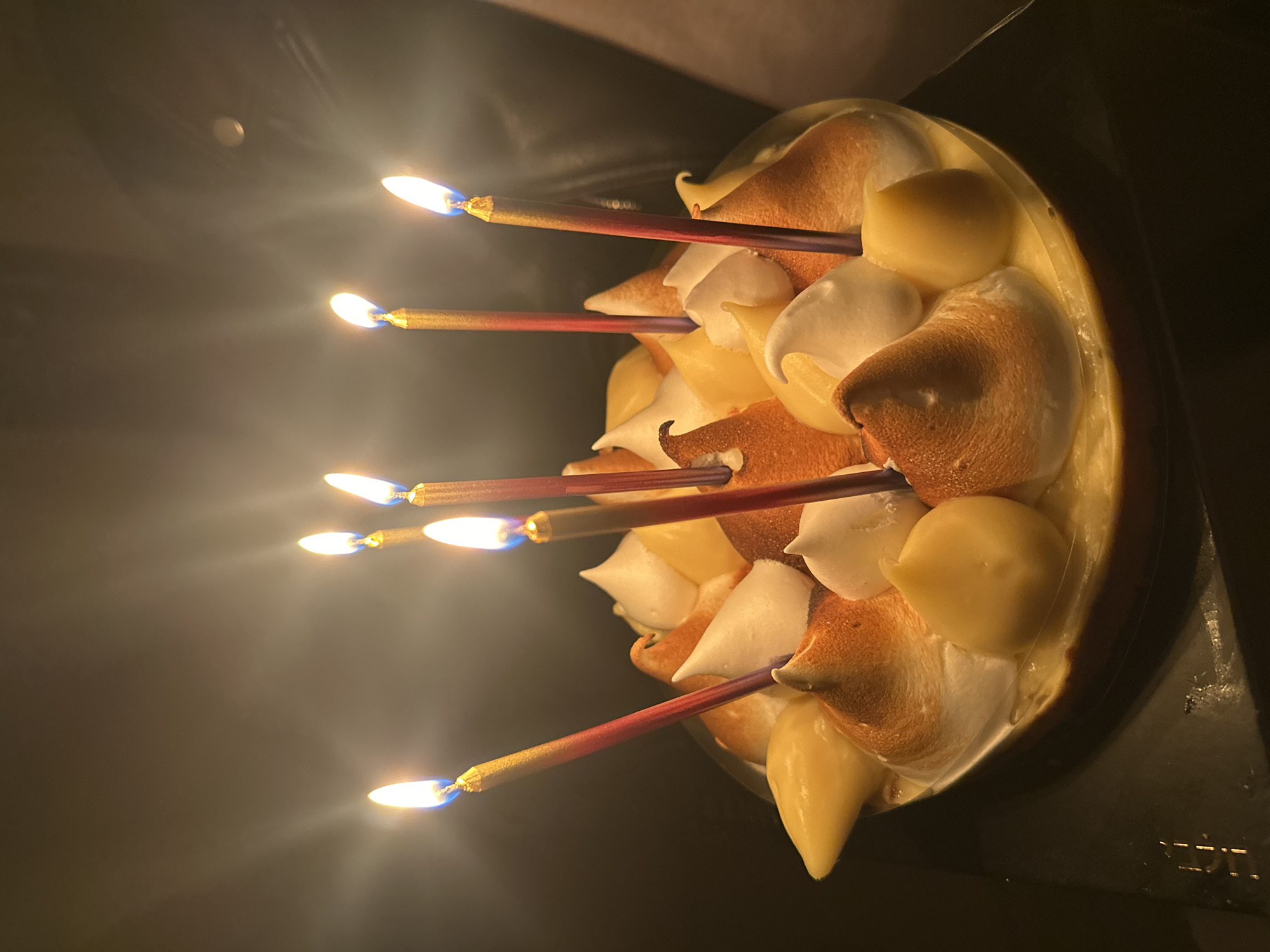 Birthday celebration with lemon meringue cake in Ramat Gan