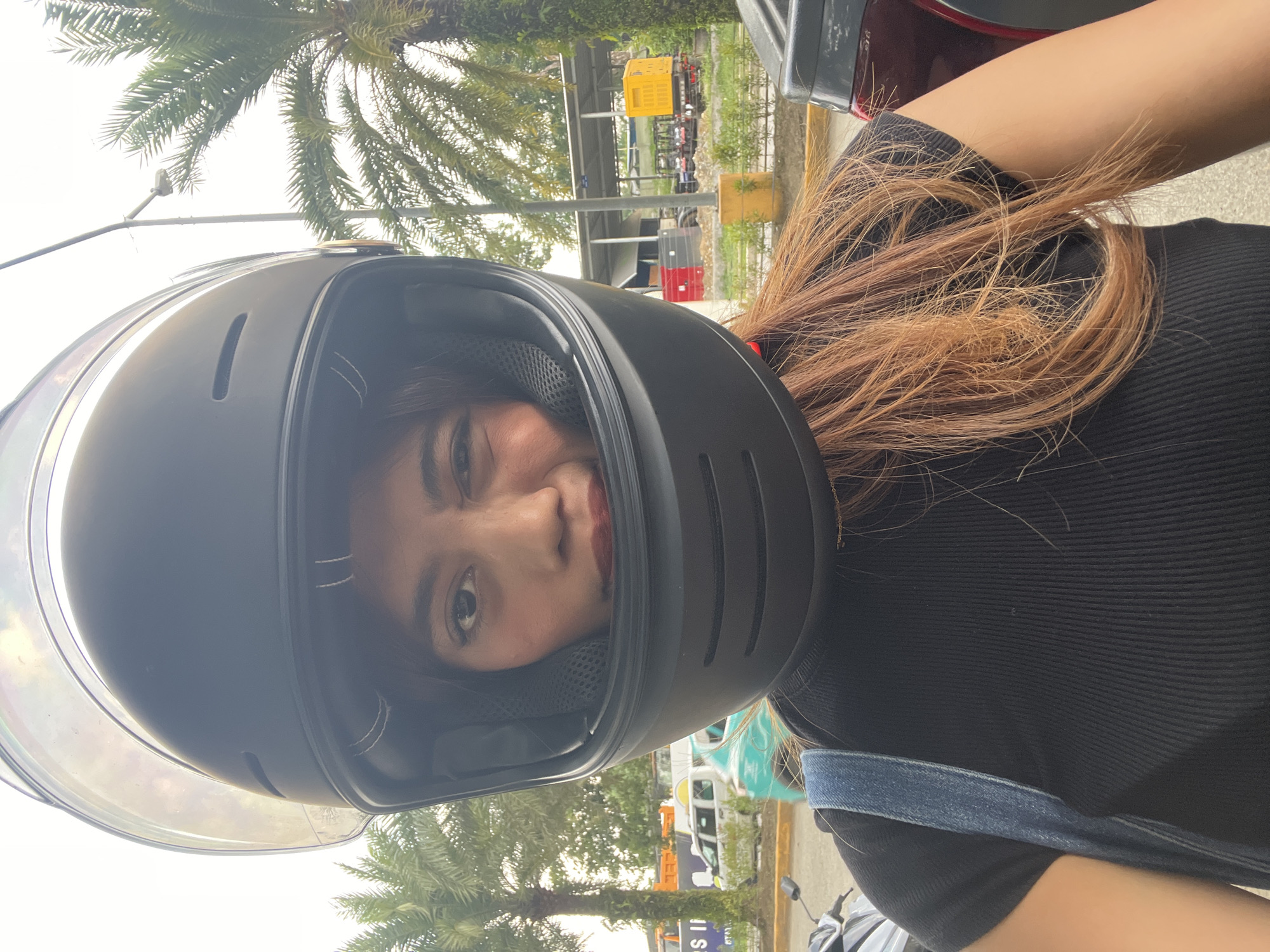 Helmet on, street food stop in Davao City