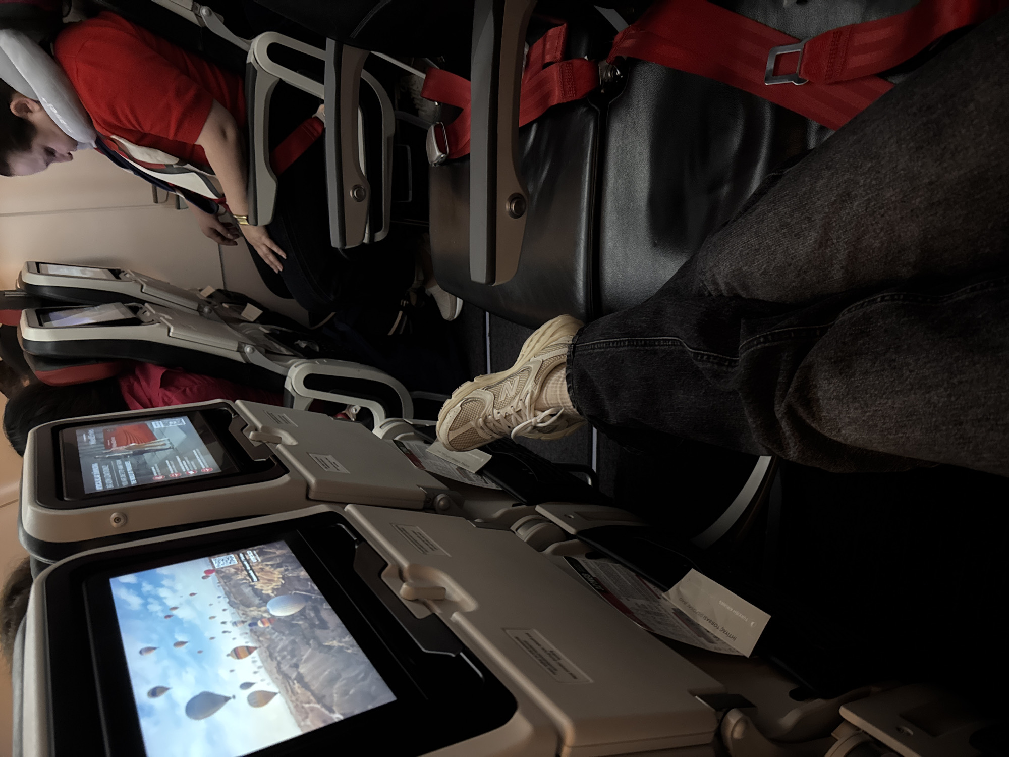 Routine passenger activities observed during commercial flight over Armenia