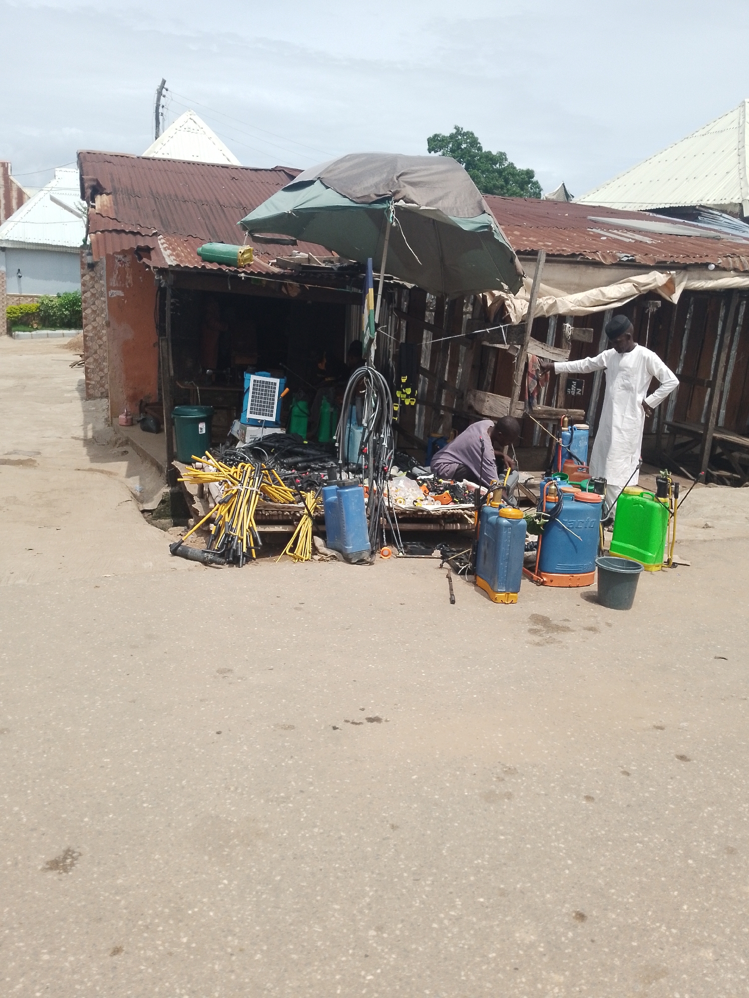 Commercial street activity in Serti, Nigeria