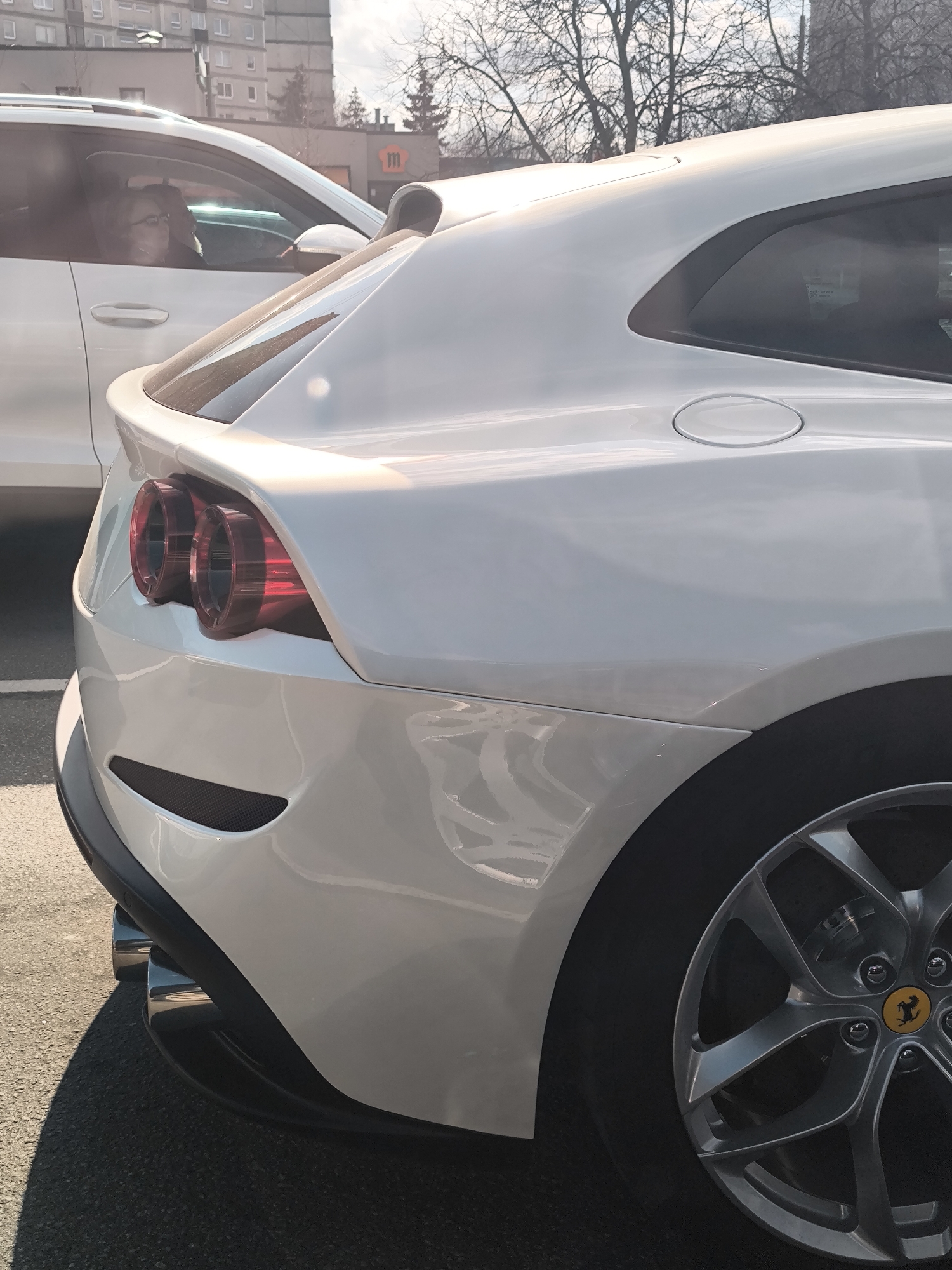 White Ferrari GTC4Lusso spotted parked in Riga, Latvia