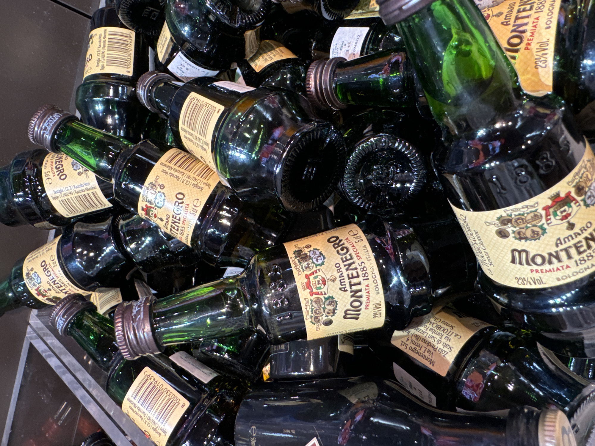 Miniature Amaro Montenegro bottles spotted at undisclosed location