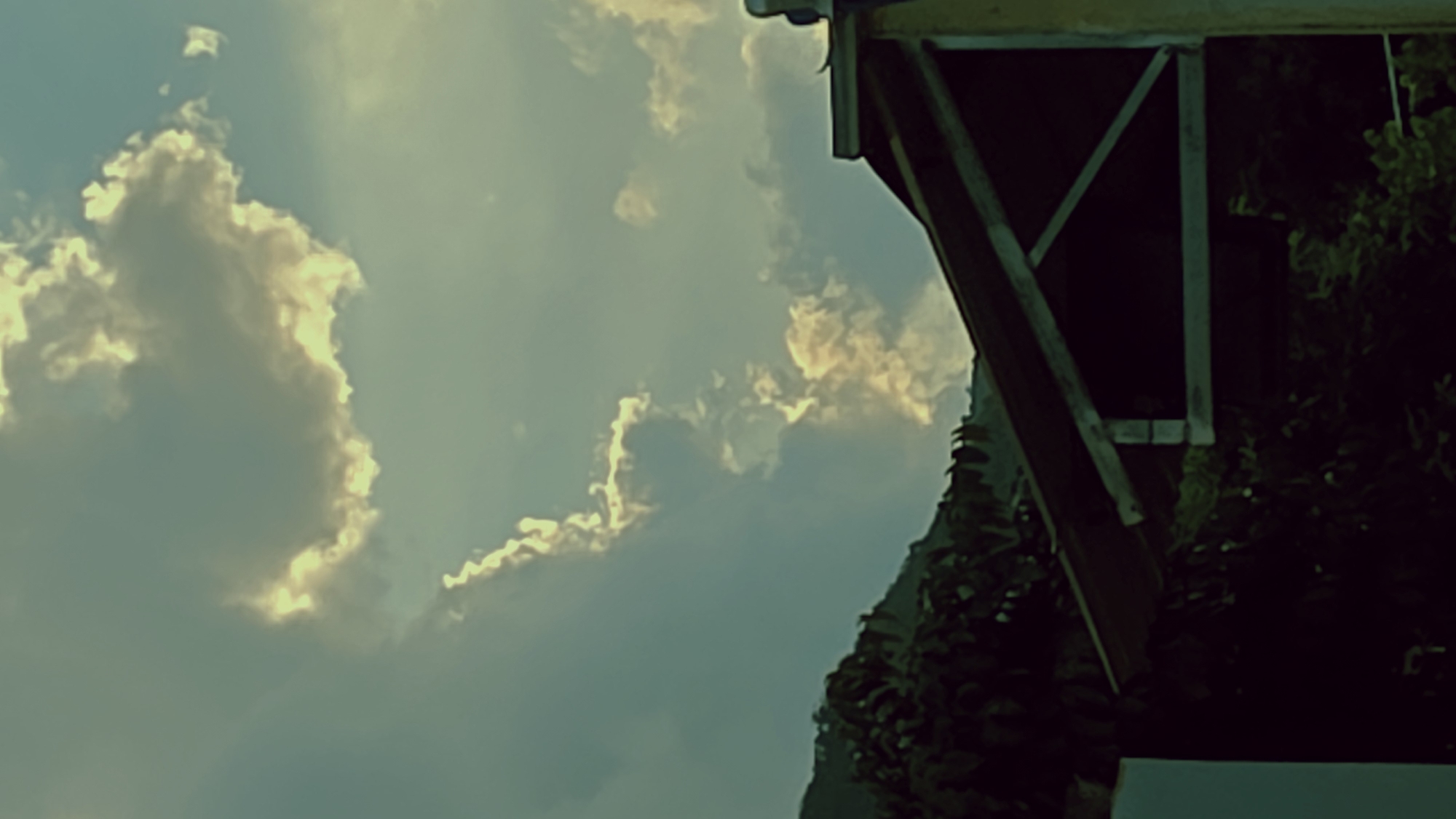 Evening sky with illuminated clouds observed in Vietnam