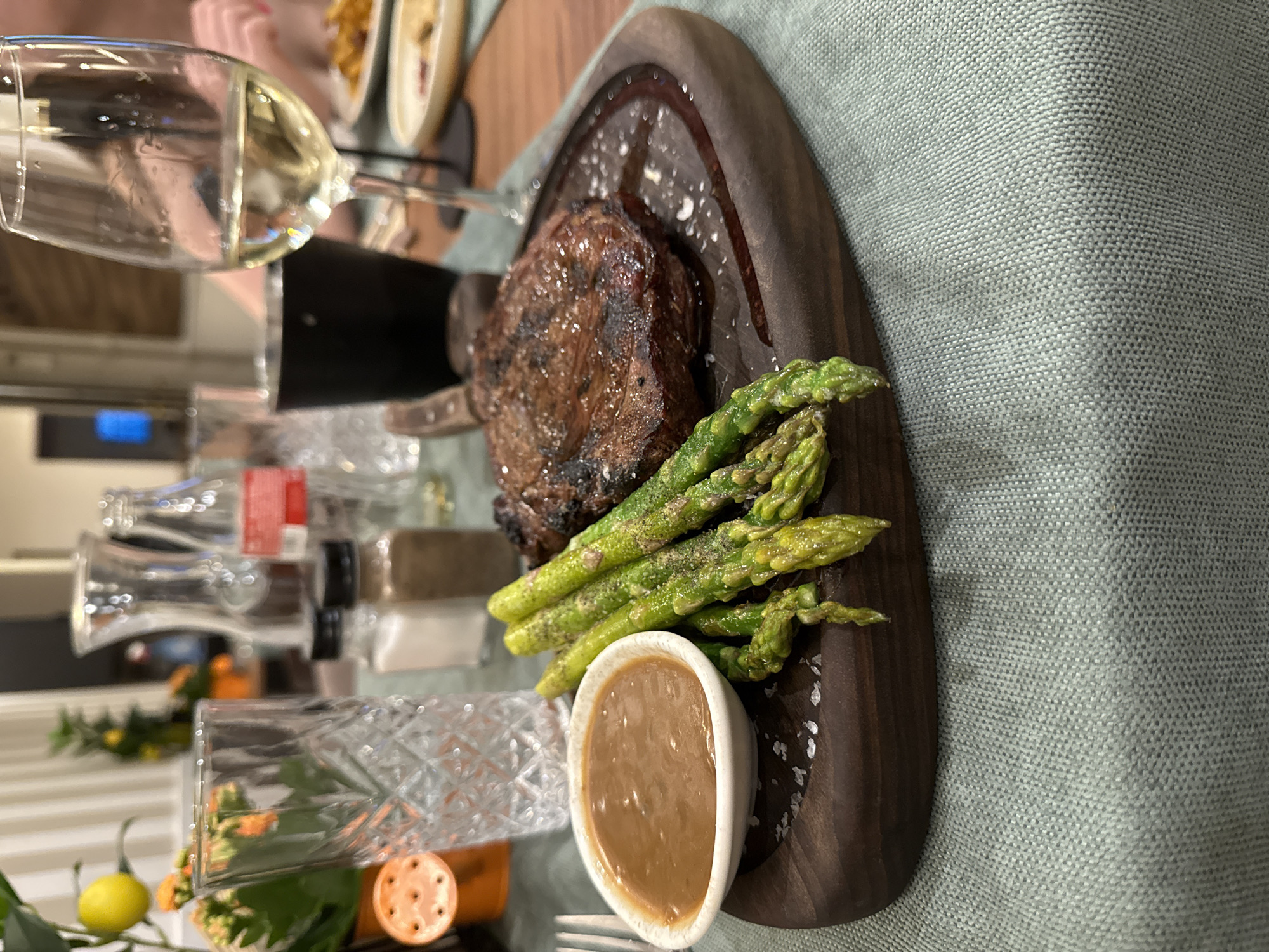 Grilled steak dinner served at Grivitsa restaurant