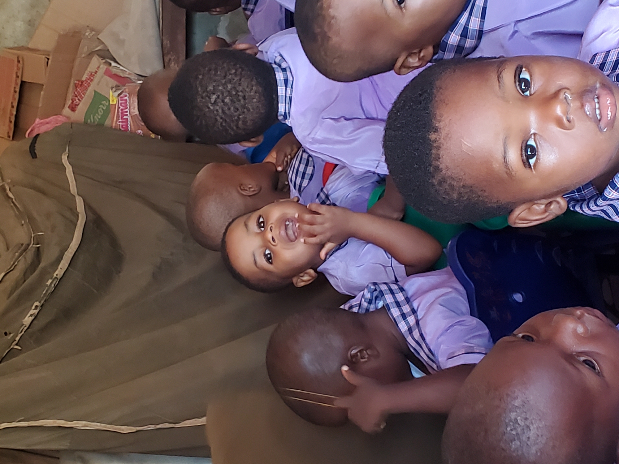 Preschool children gather in classroom setting in Ukwu-Abwa, Nigeria