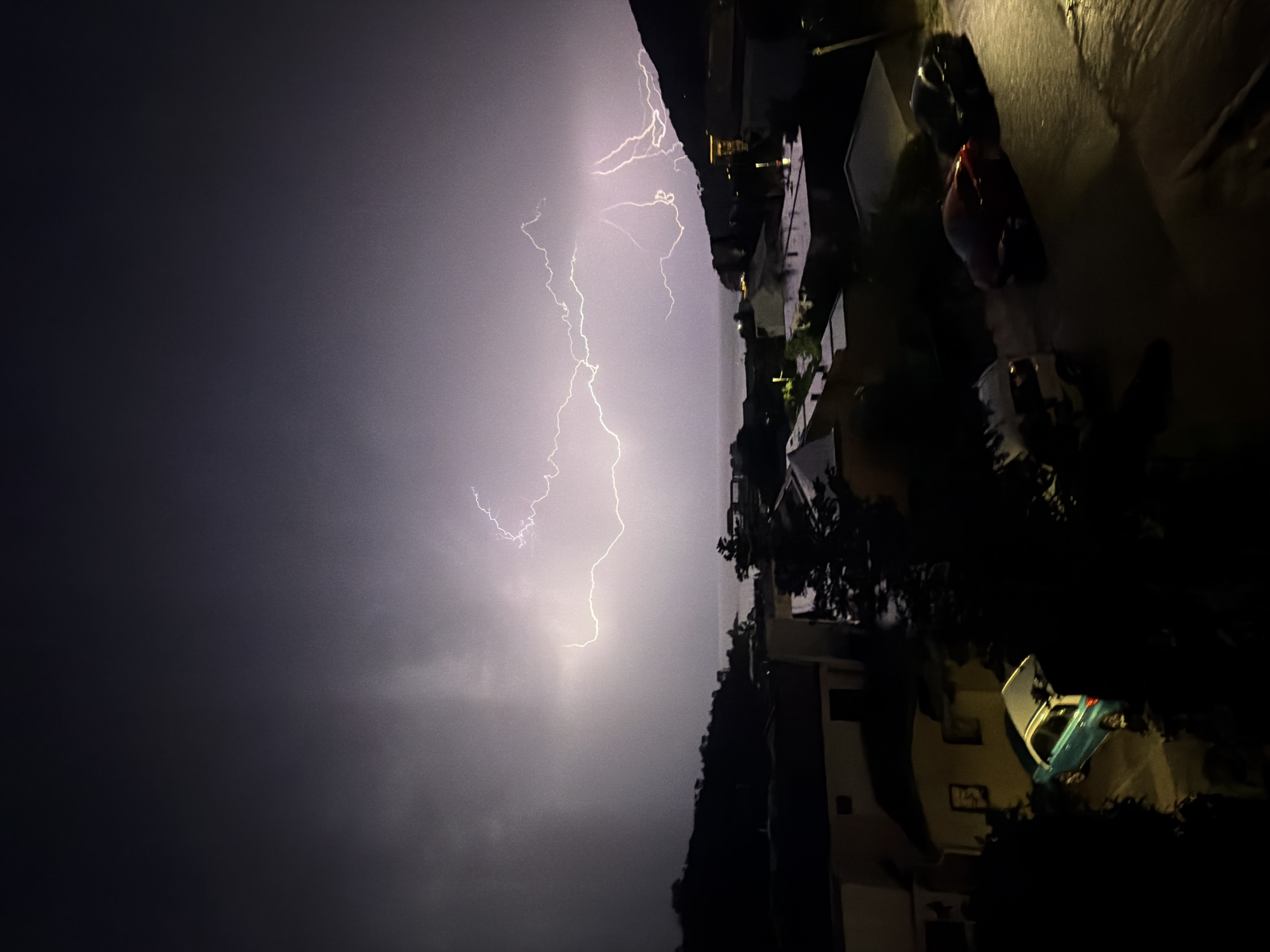 Lightning storm strikes coastal Montenegro town during evening hours