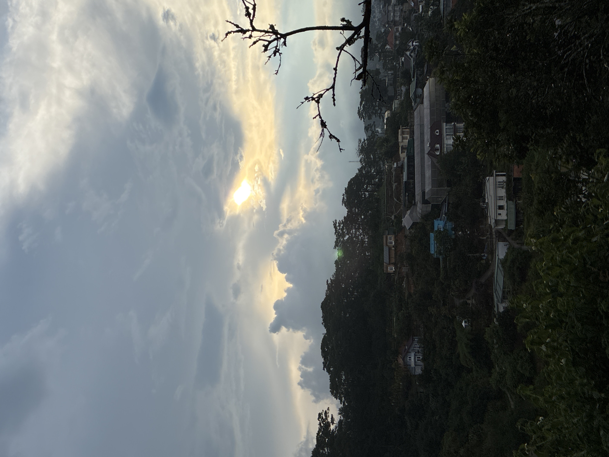 Misty morning views across Da Lat's green hills