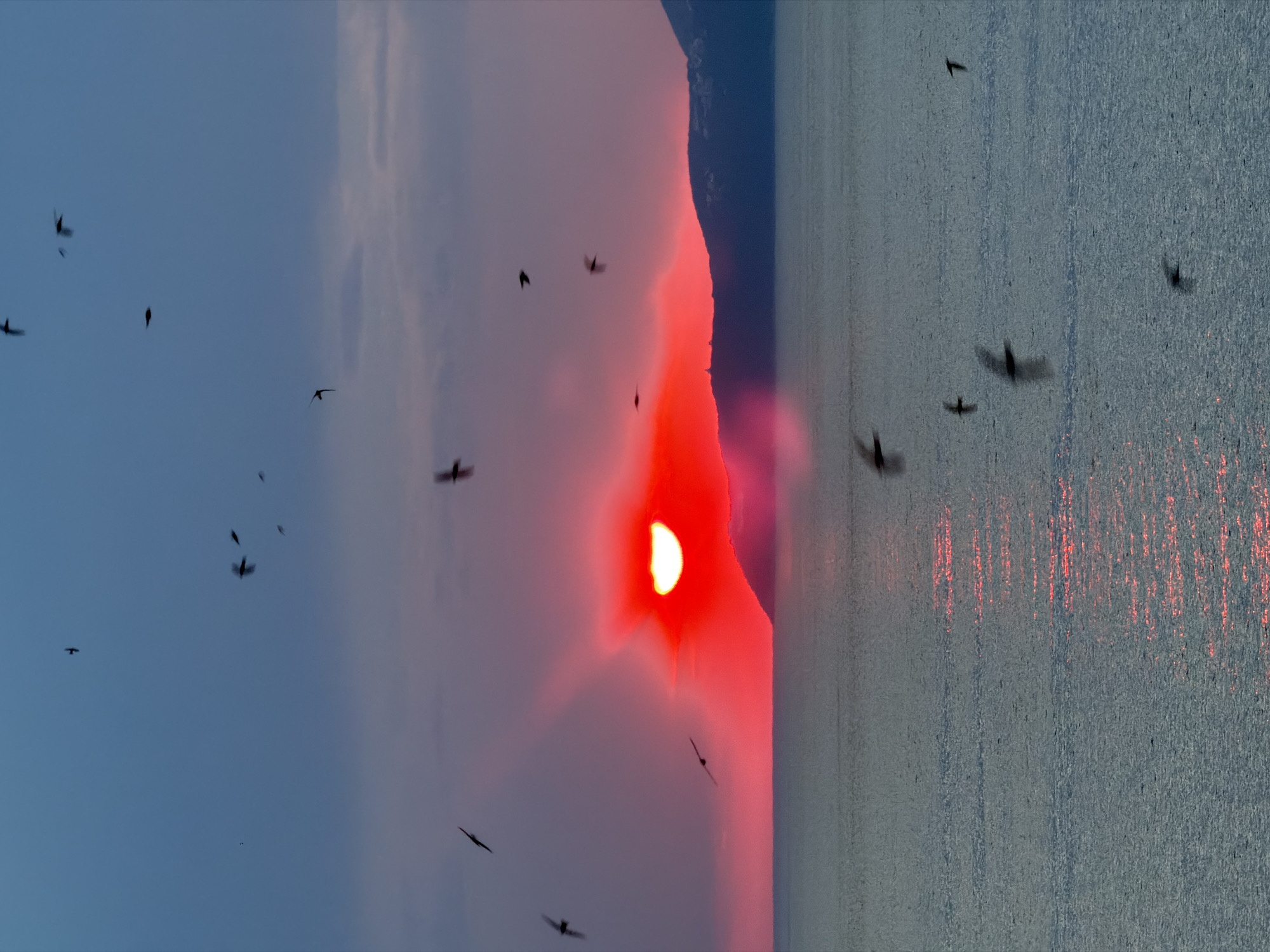 Sunset to dusk along the Adriatic at Petrovac, Montenegro