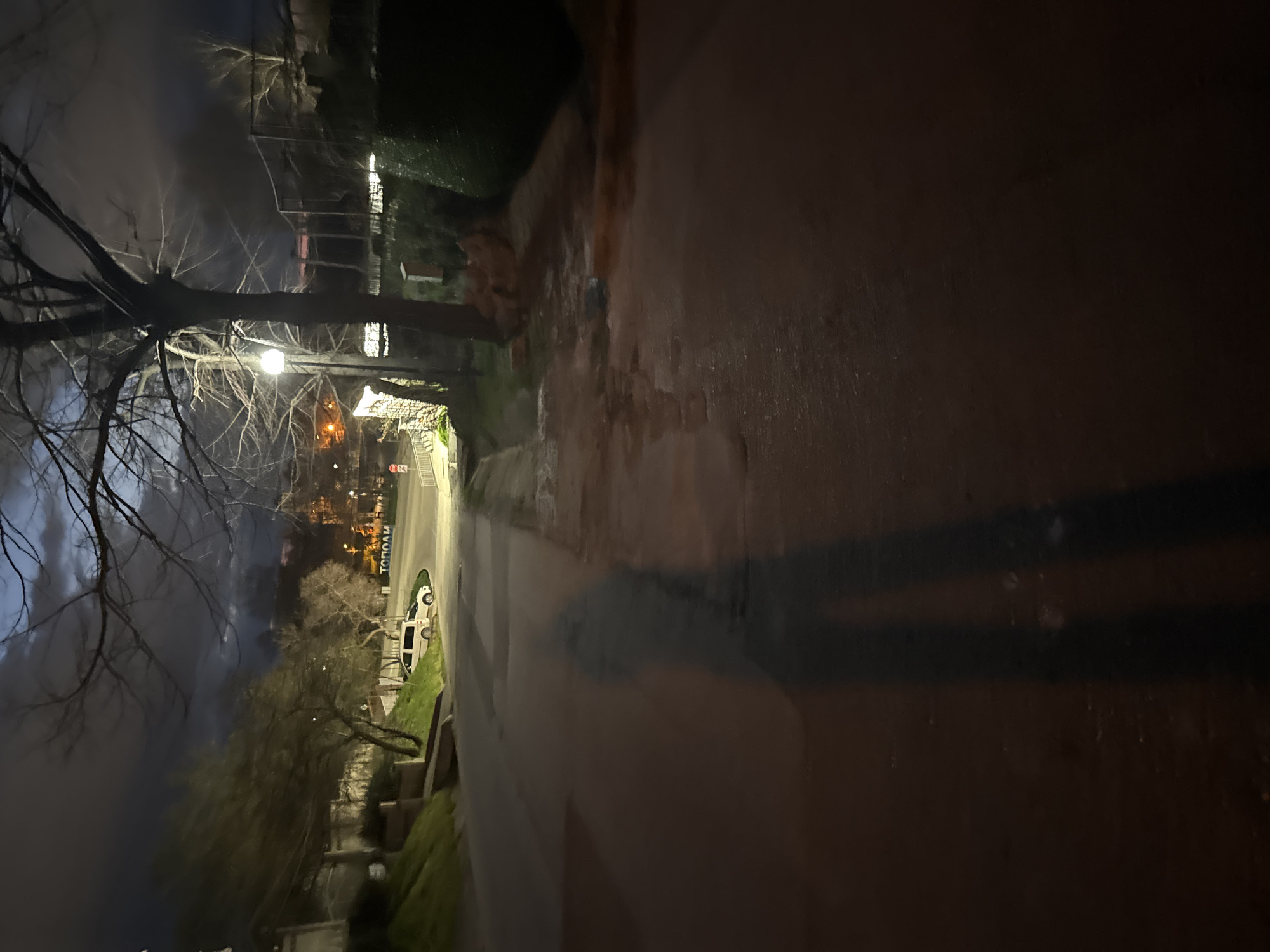 Quiet night street scene documented in Topoli, Bulgaria