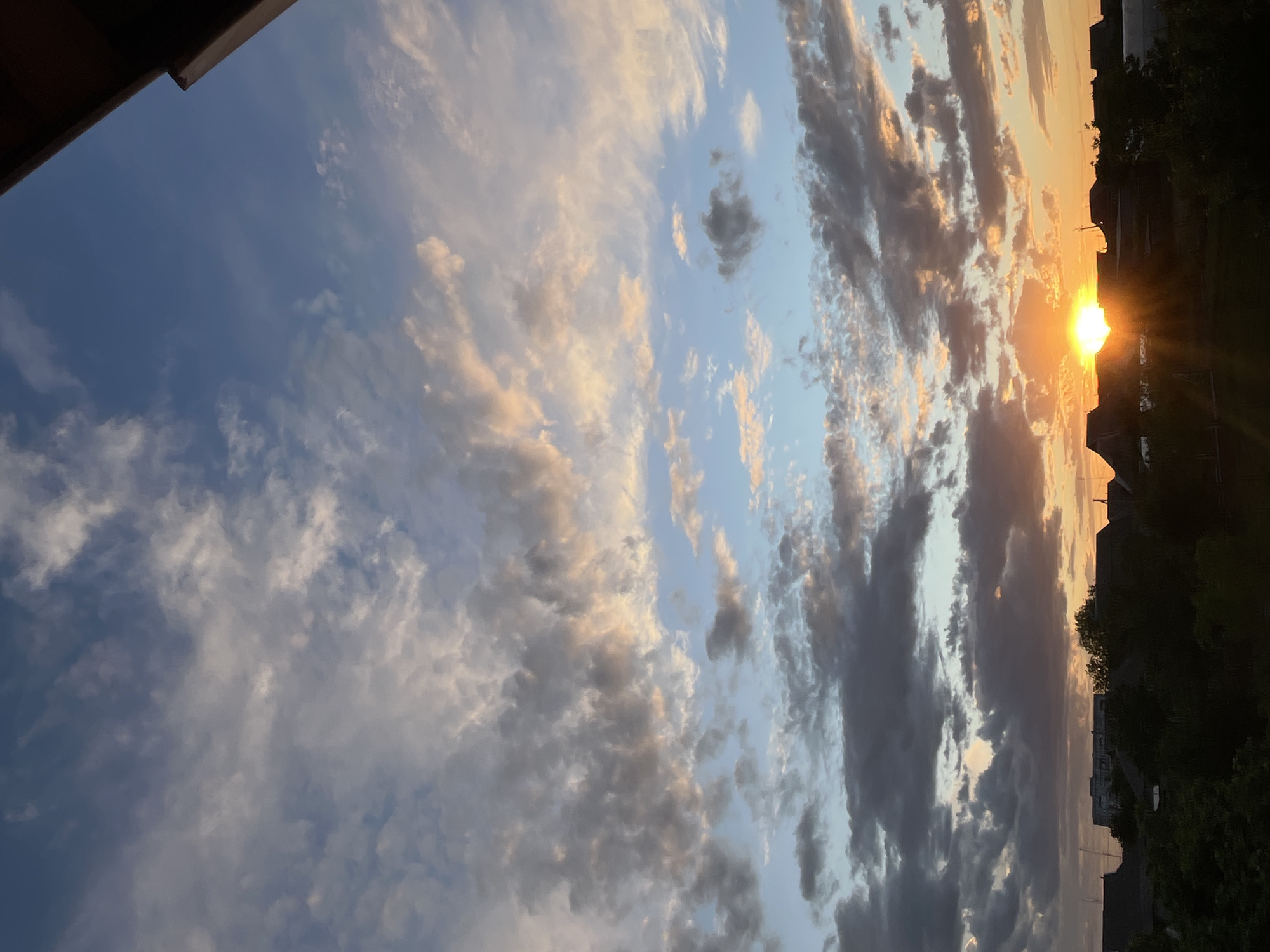 Sunset documented over residential Slobozia, Moldova