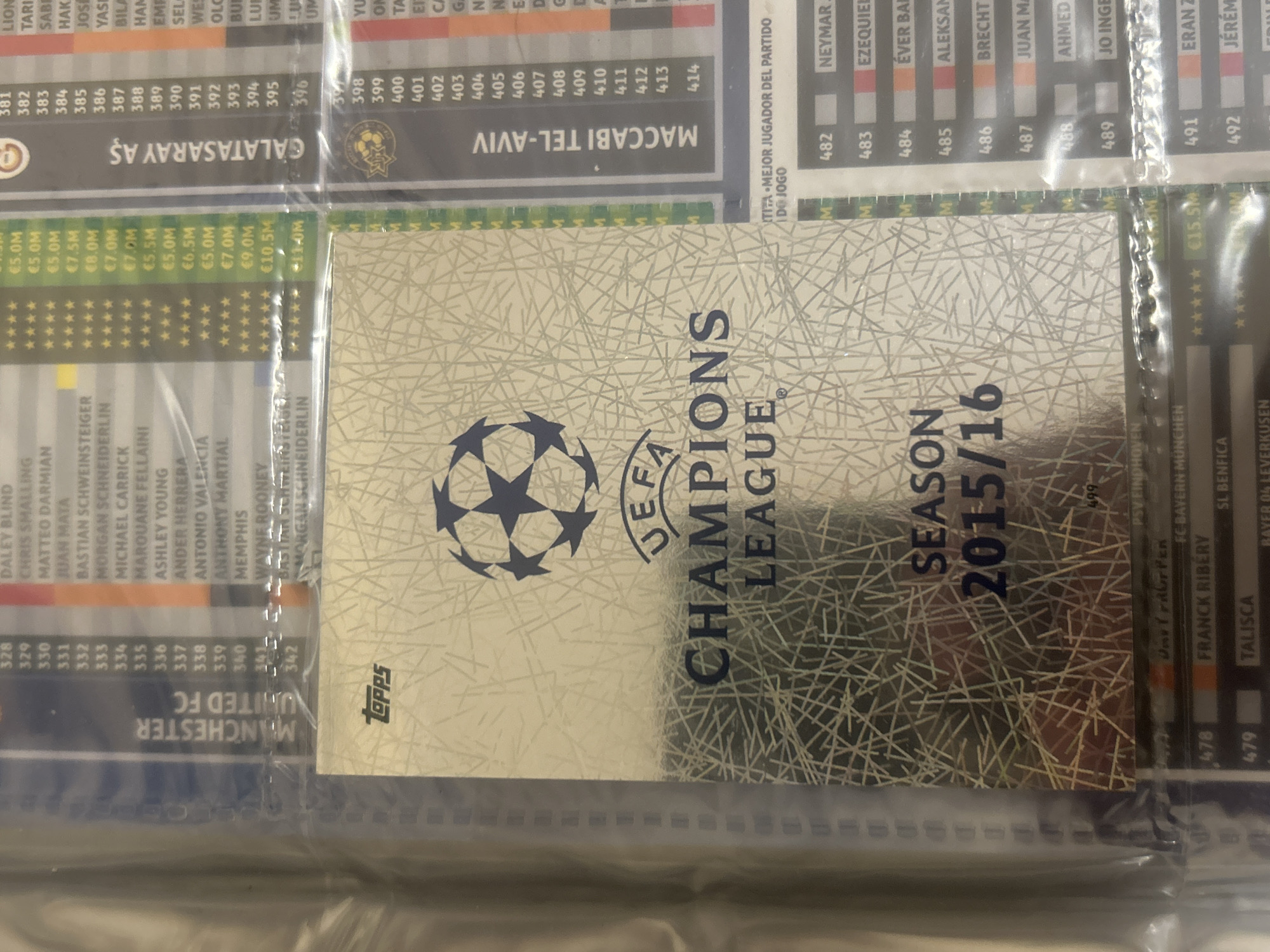 Football trading card collection viewed in Pleven, Bulgaria