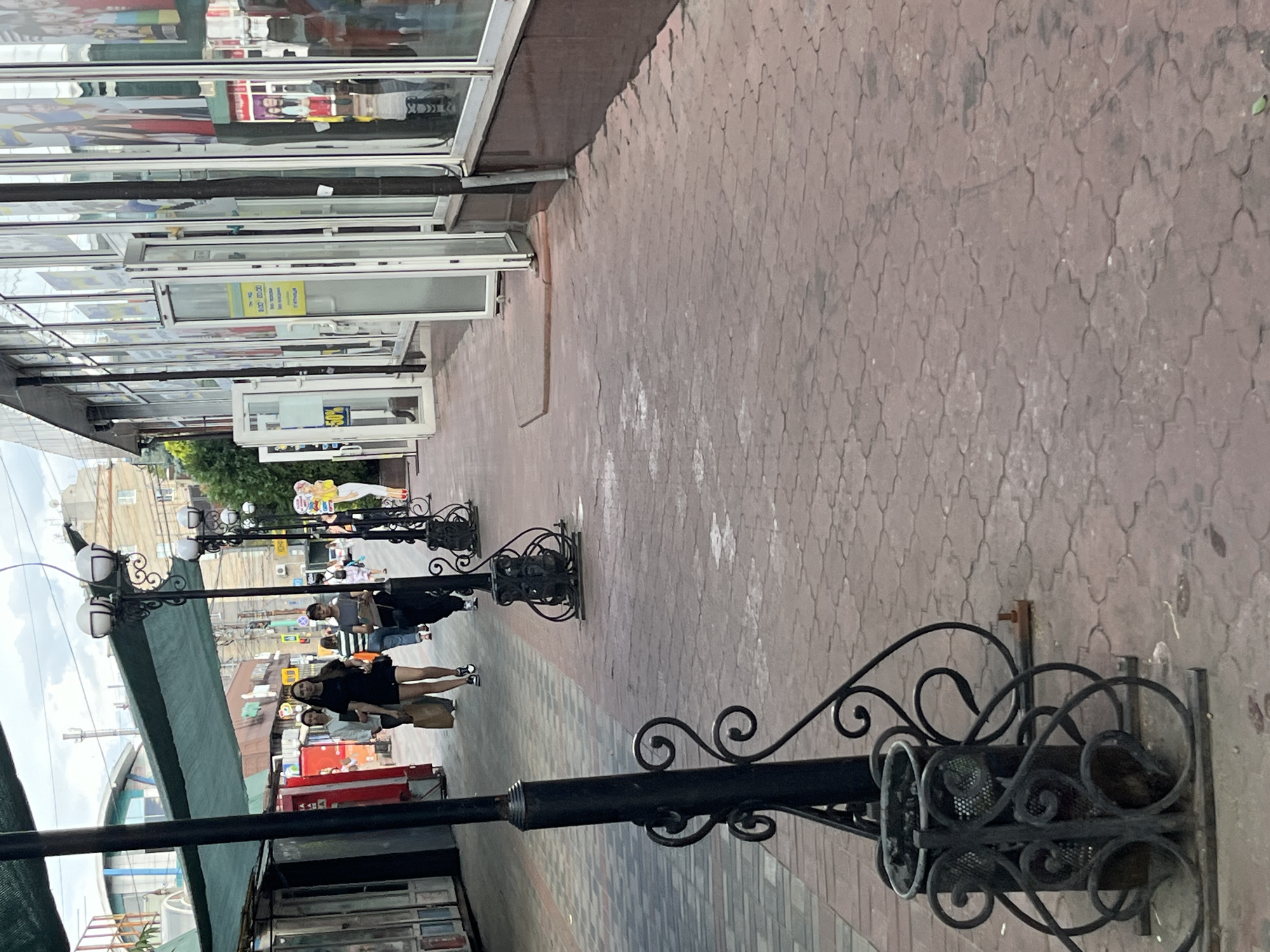 Afternoon street life and public spaces in Dnipro, Ukraine