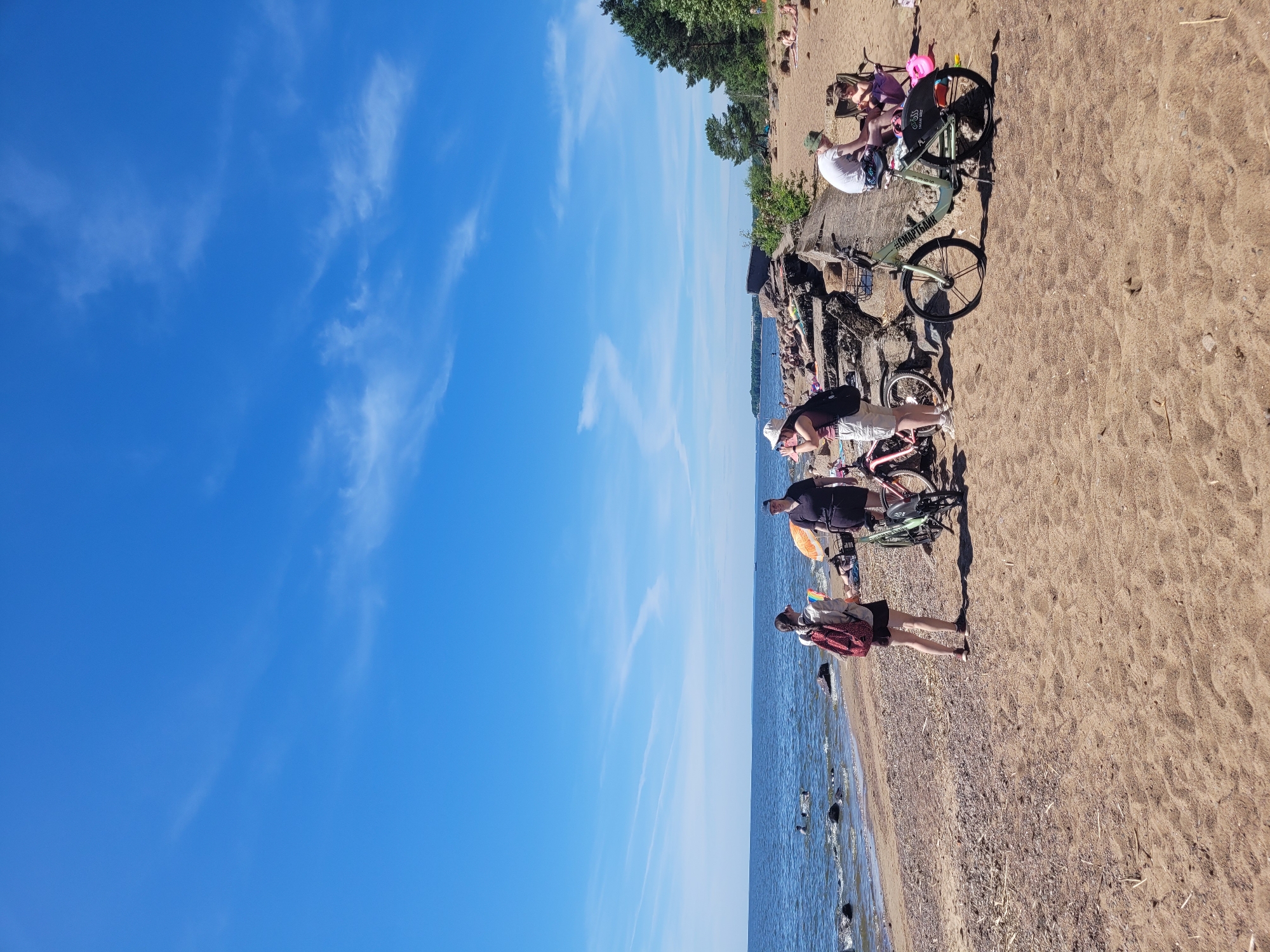 Lazy summer beach day on the Gulf of Finland in Repino
