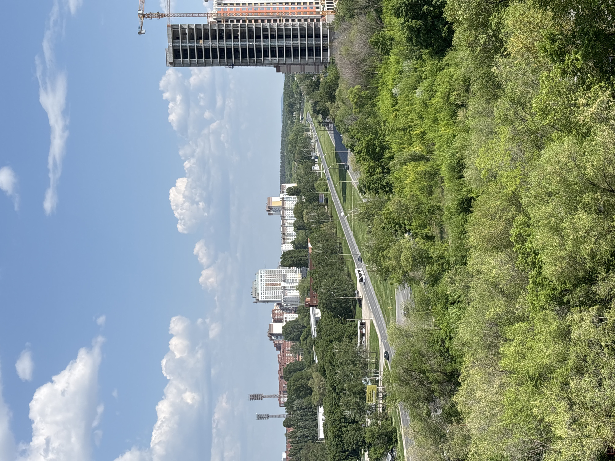 Construction crane spotted on tall building in Tolyatti