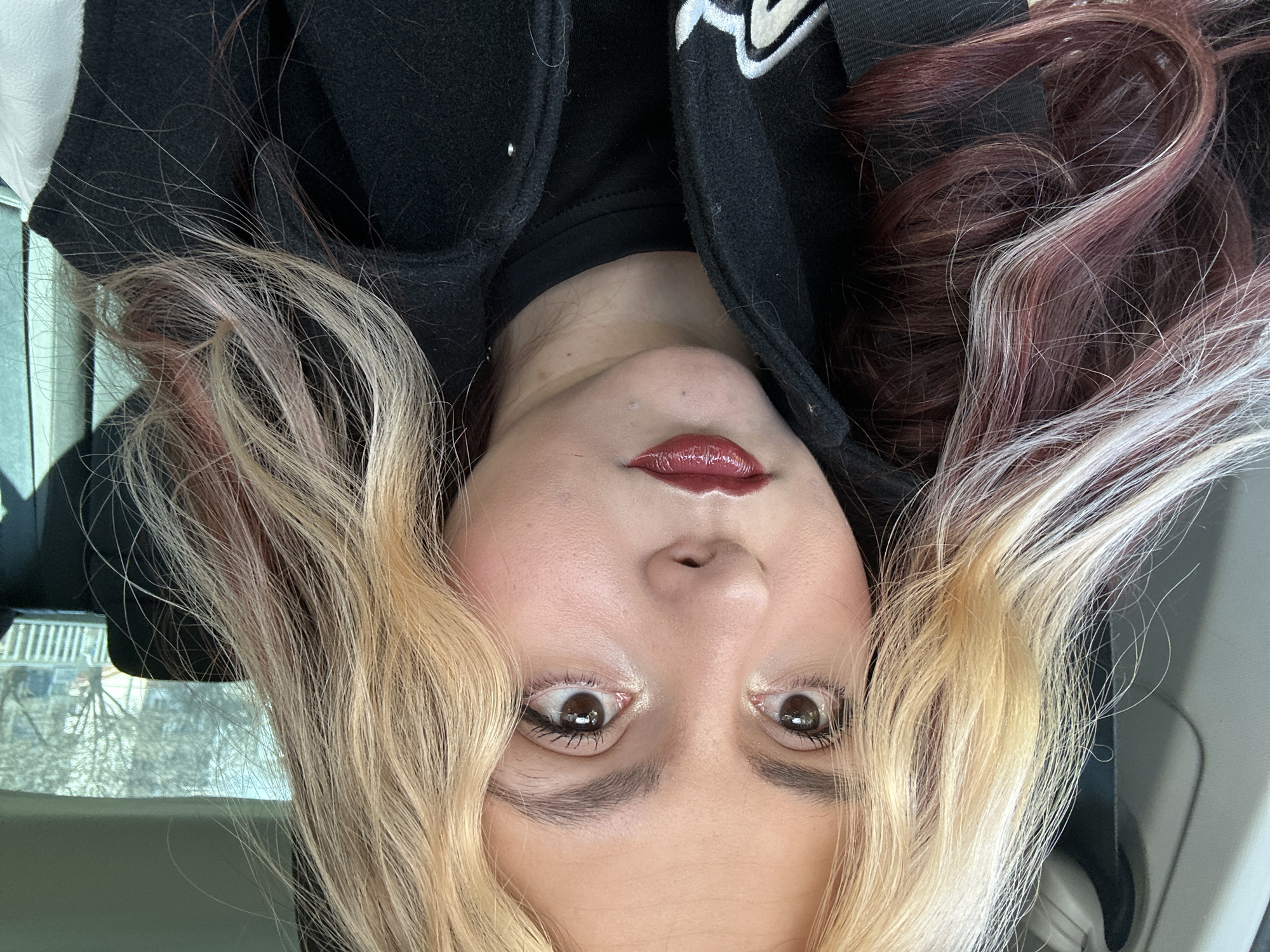 Person takes car selfies in Sofia Bulgaria