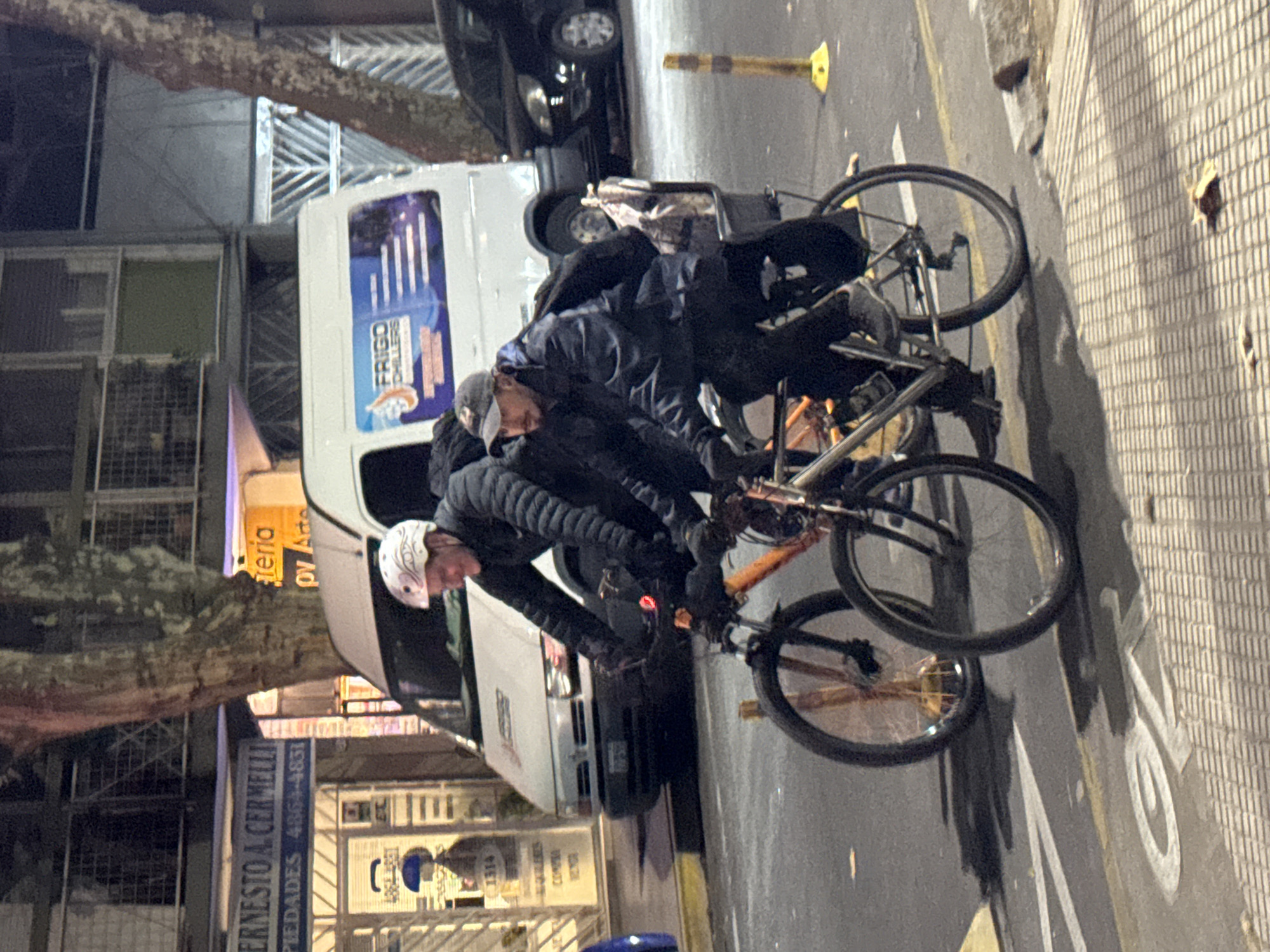 Two cyclists spotted on Buenos Aires street Thursday evening
