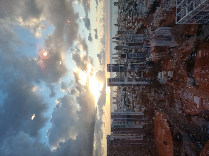 Sunset views of Tel Aviv skyline captured from elevated positions