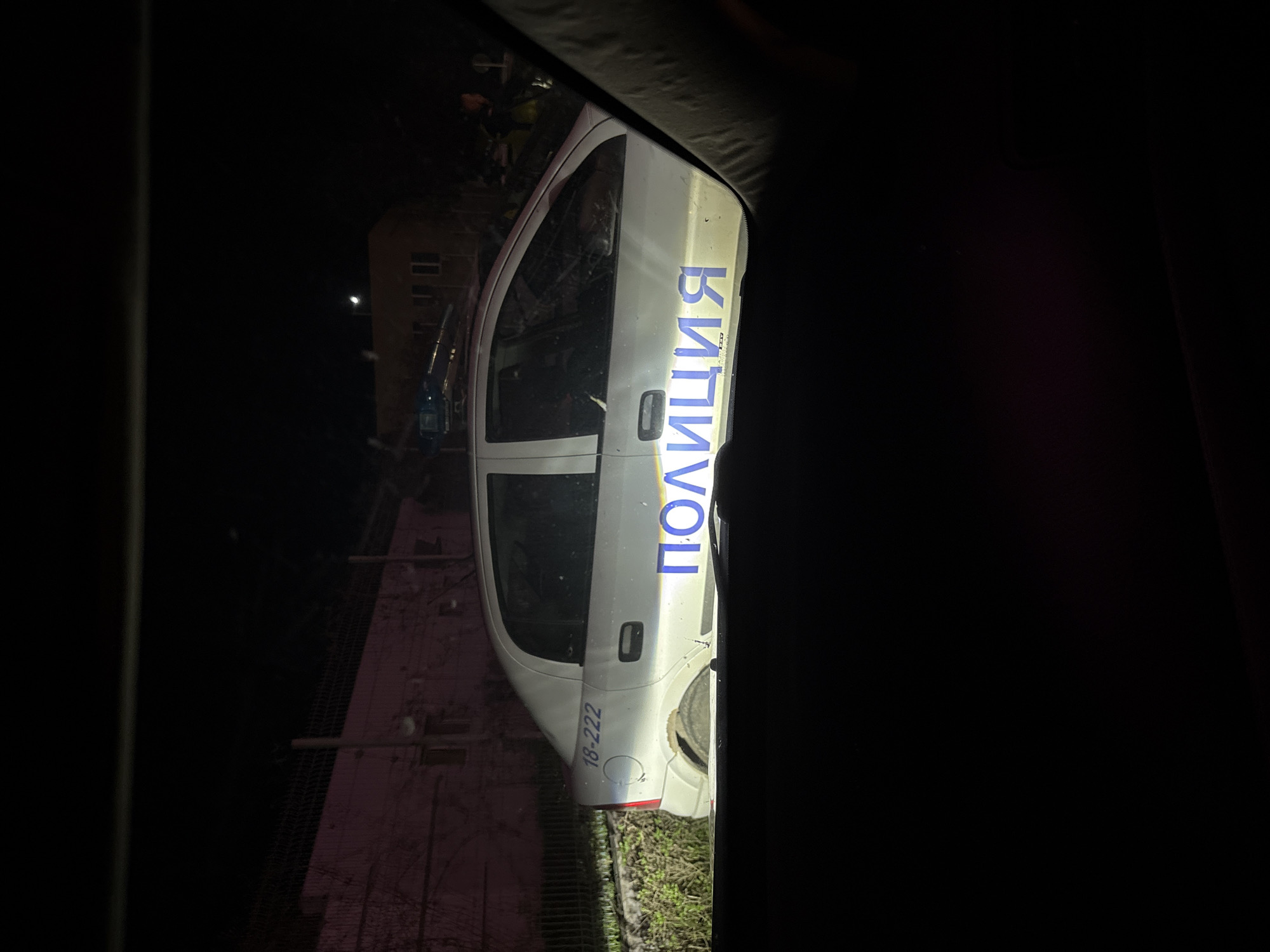 Police van spotted parked on Ruse street at night
