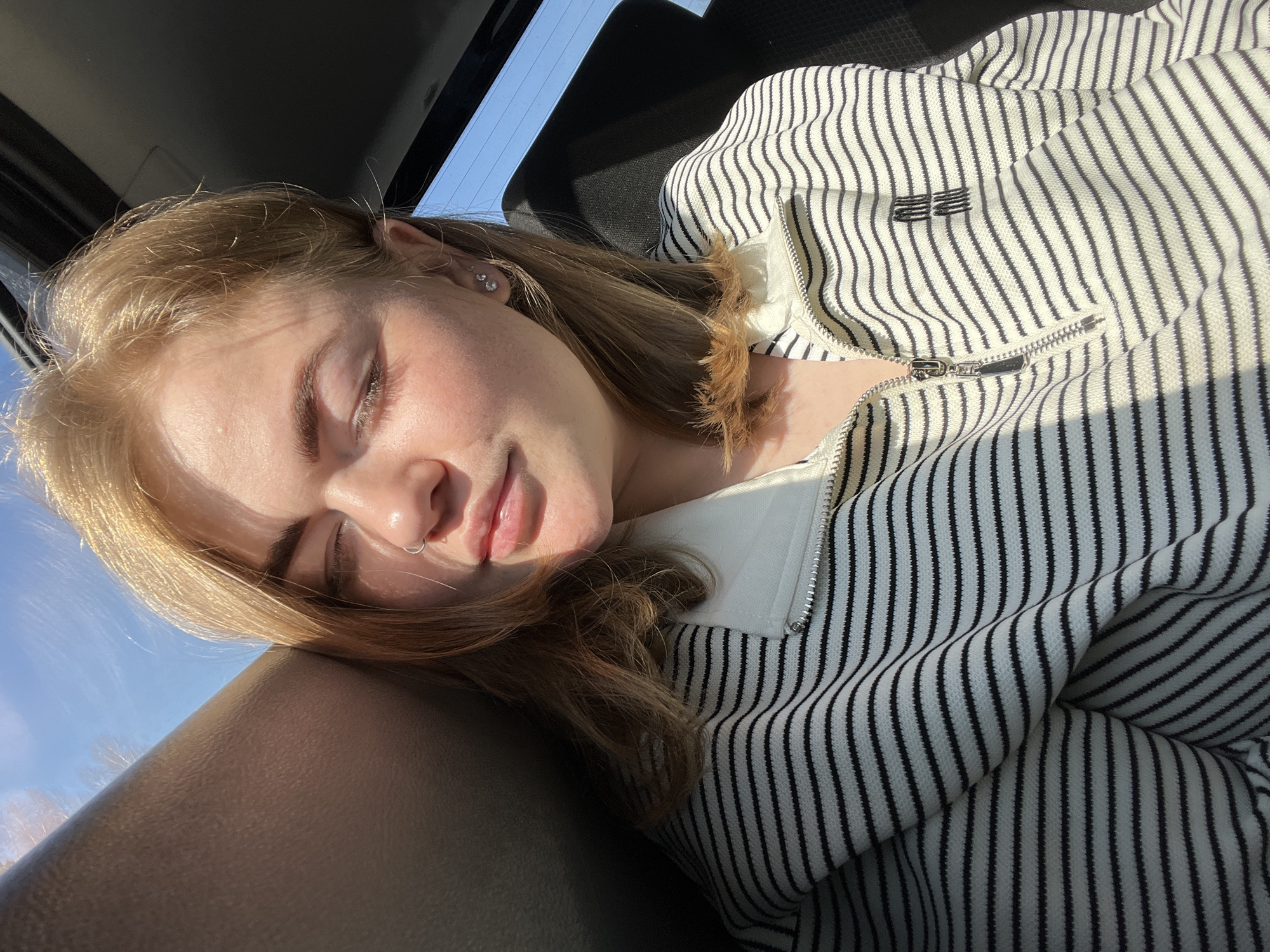 Woman resting in vehicle observed in Krasnokamsk, Russia