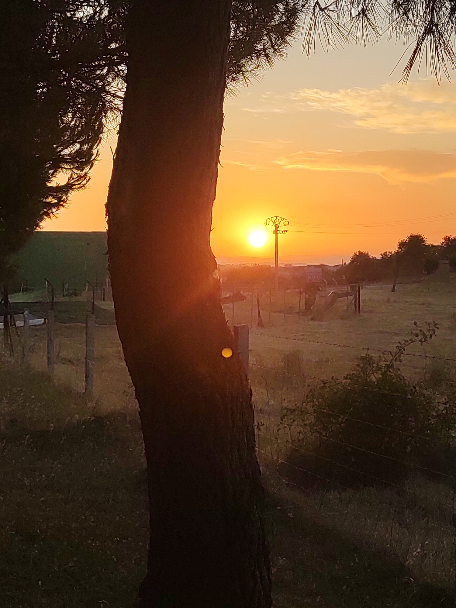 Sunset stop at Sobradillo's roadside rest area, motorhome parked nearby