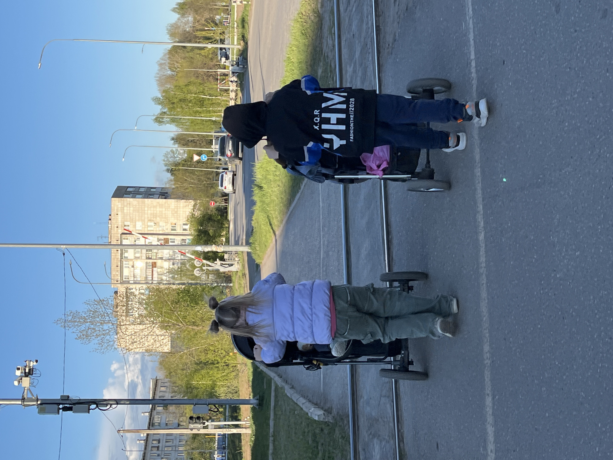 Families document ordinary afternoon activities in Chaikovsky, Russia