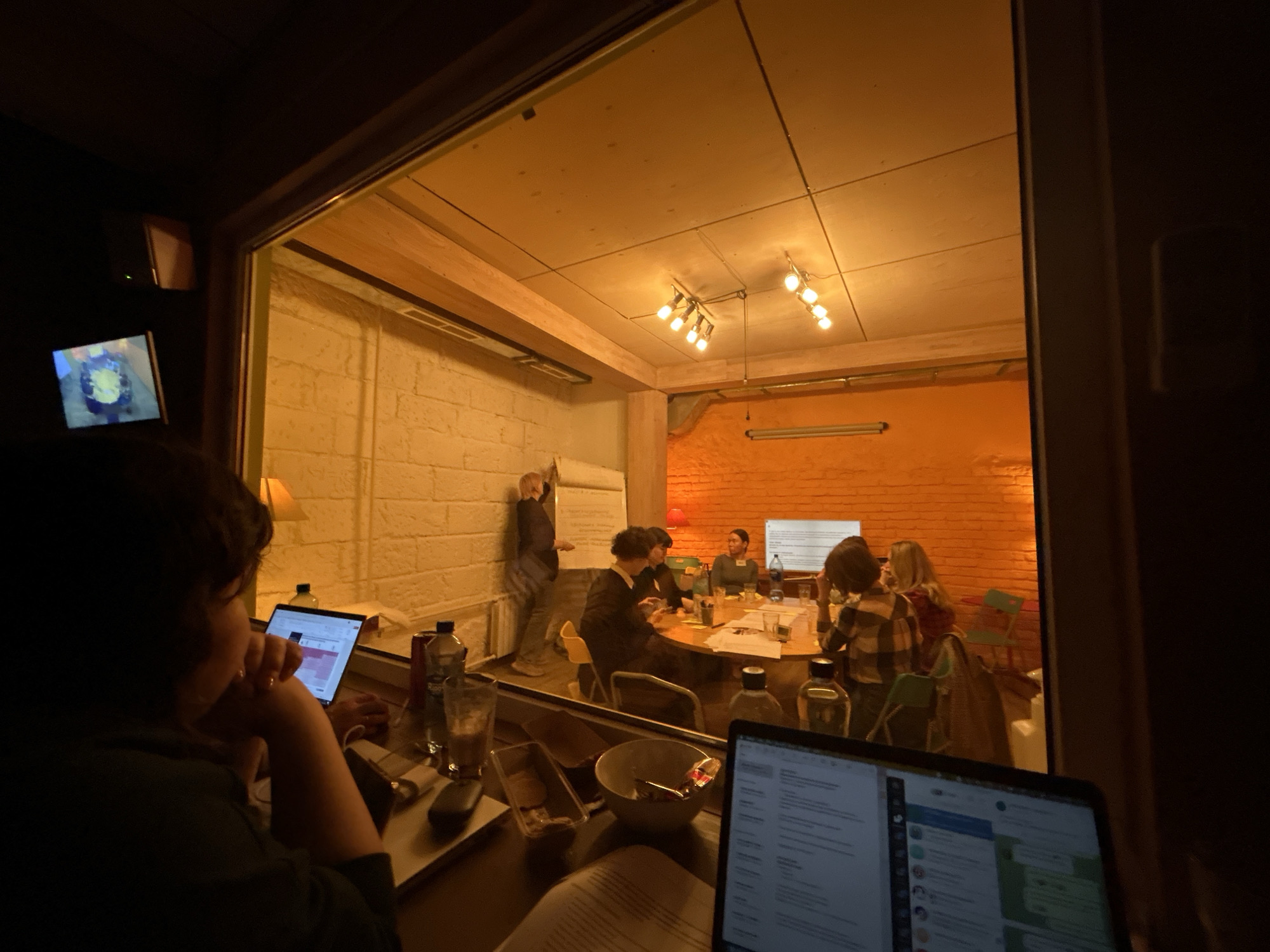 Business meeting in progress in Moscow office space