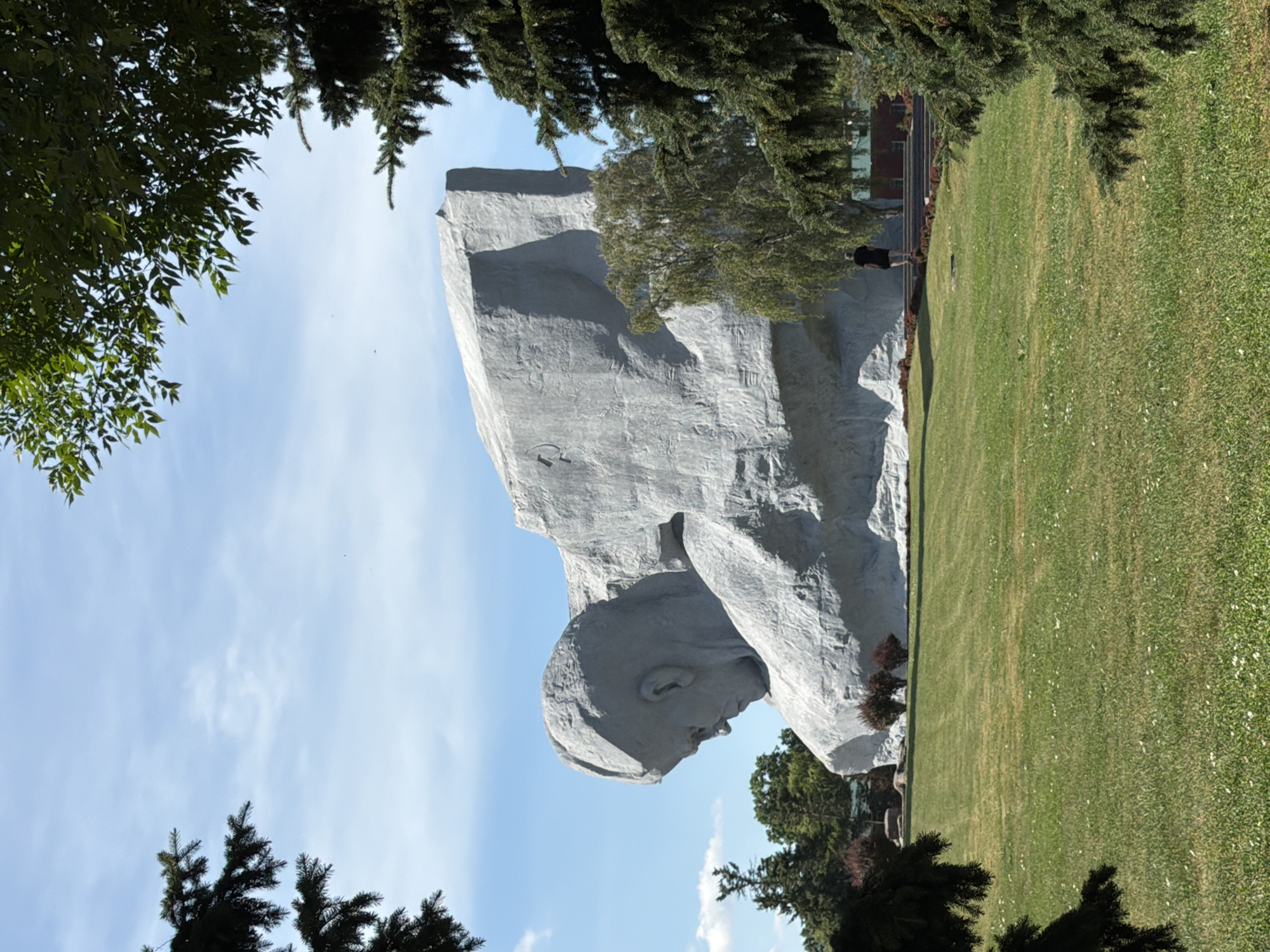 Monuments, obelisks, and a formation walk at a memorial site