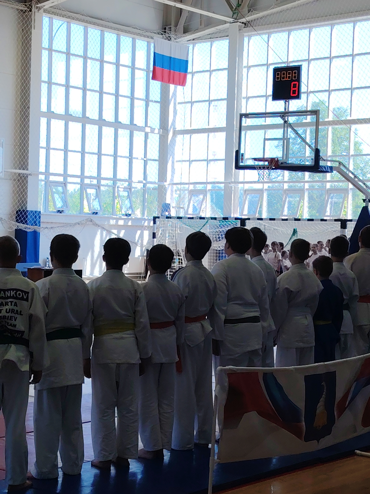 Children gather for martial arts training in Kungur gymnasium
