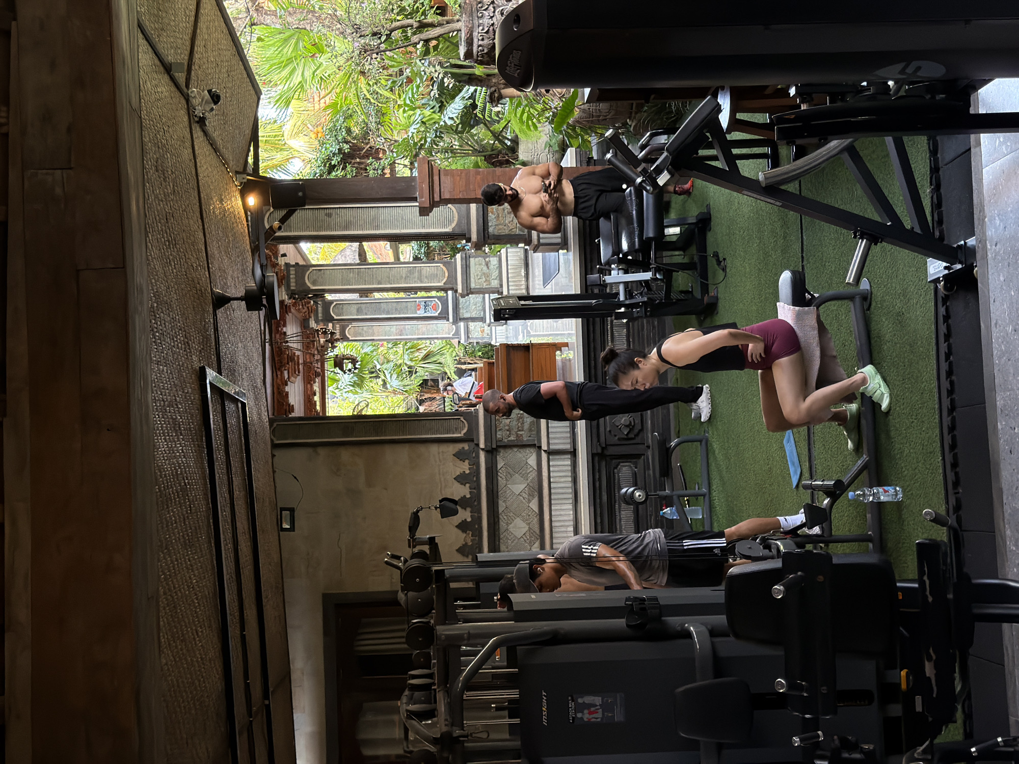 Morning workout documented at tropical gym in North Kuta