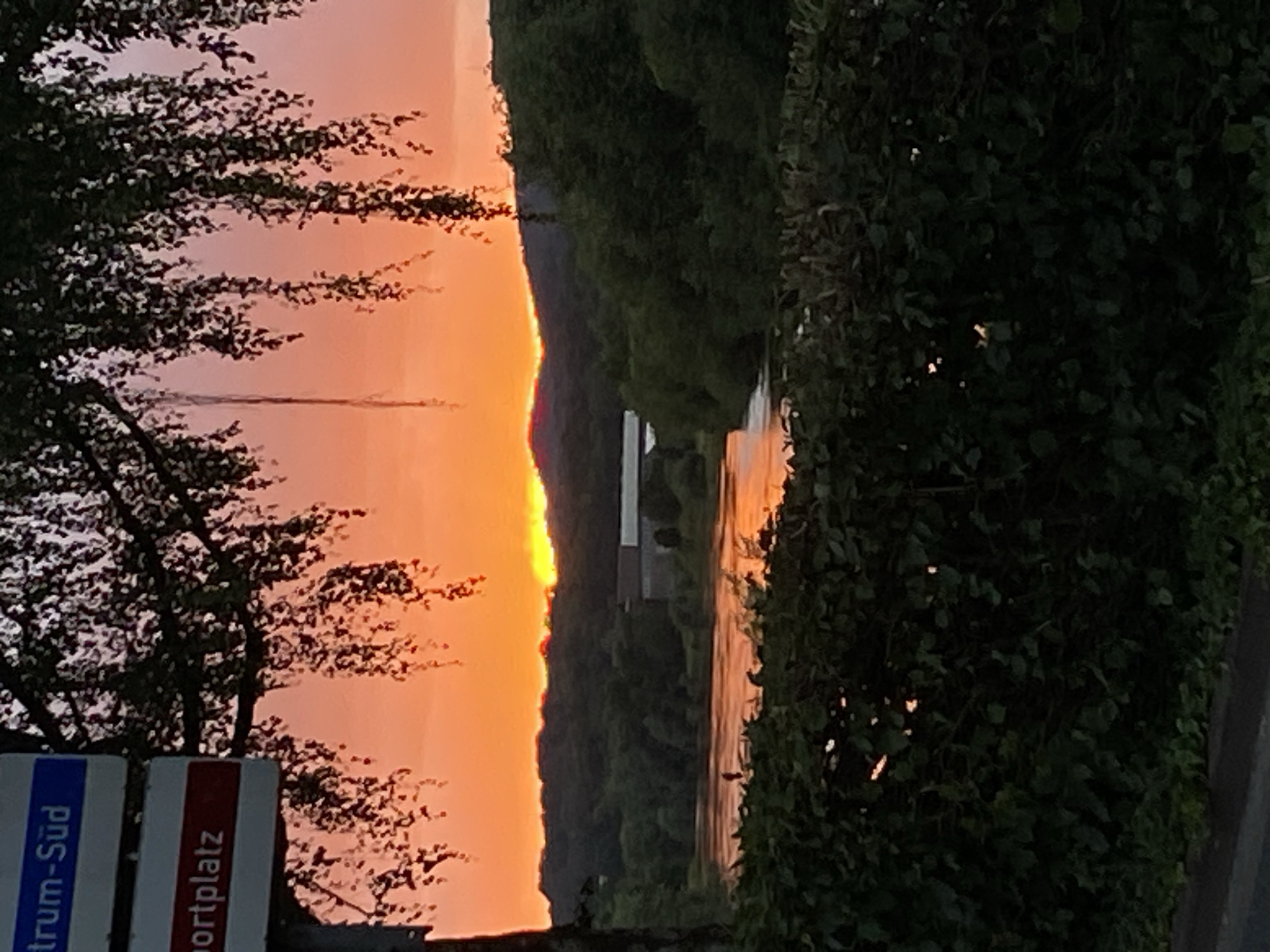 Sunset over the Weser River in Rinteln, Germany