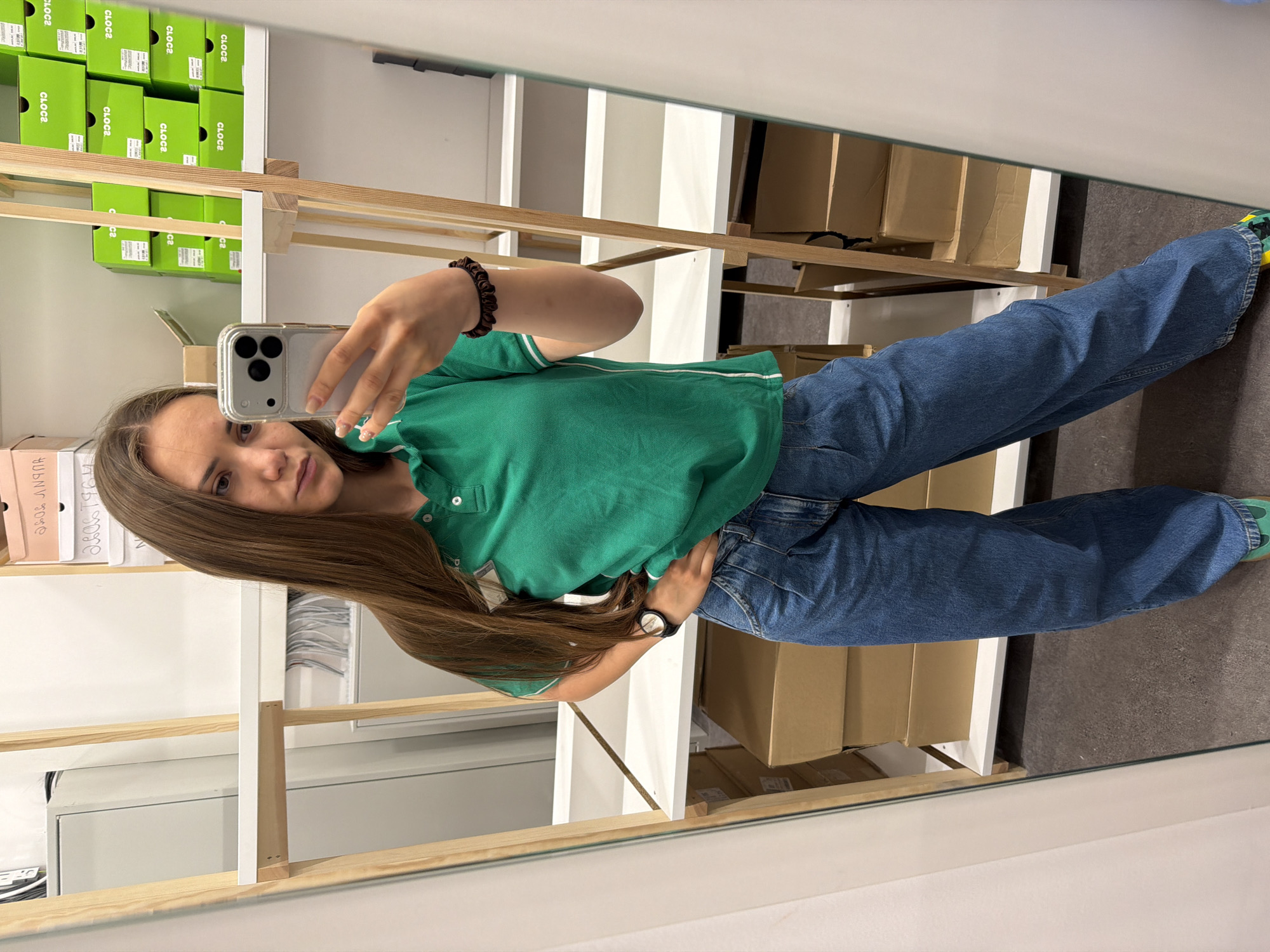 Morning moments in Sofia: retail selfie, sleeping poodle
