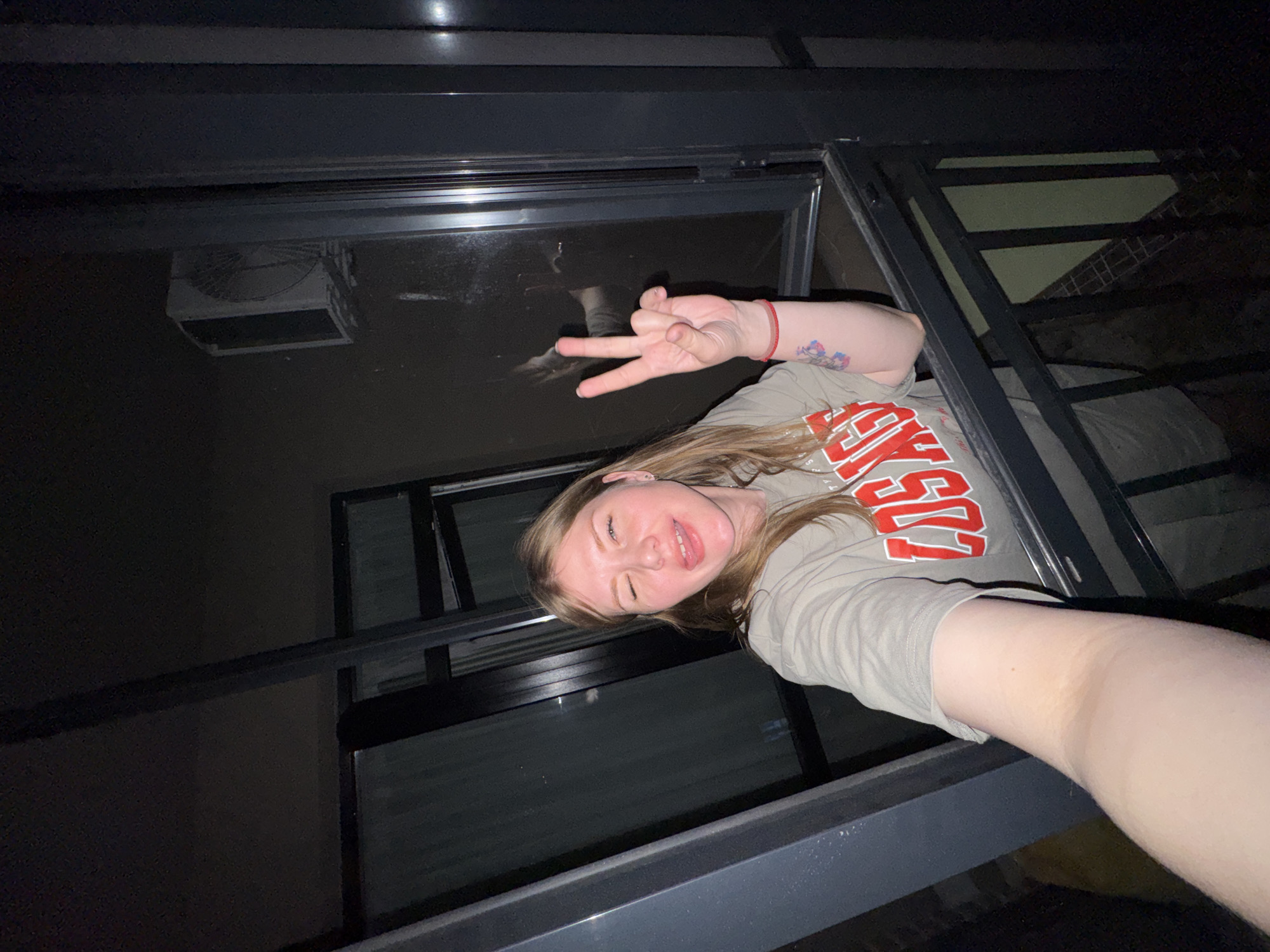 Woman documents evening with selfies in Perm, Russia