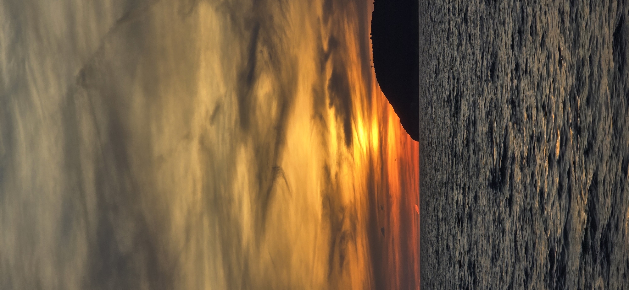 Vivid sunset captured over Bar, Montenegro coastline