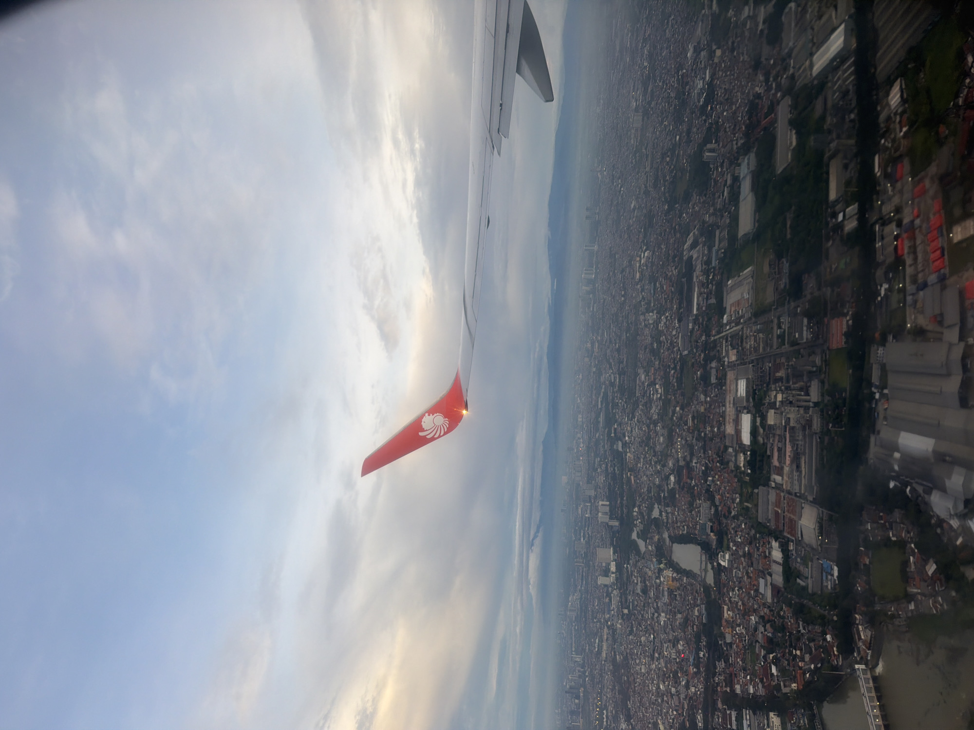 Aerial view of Tangerang captured from Lion Air flight