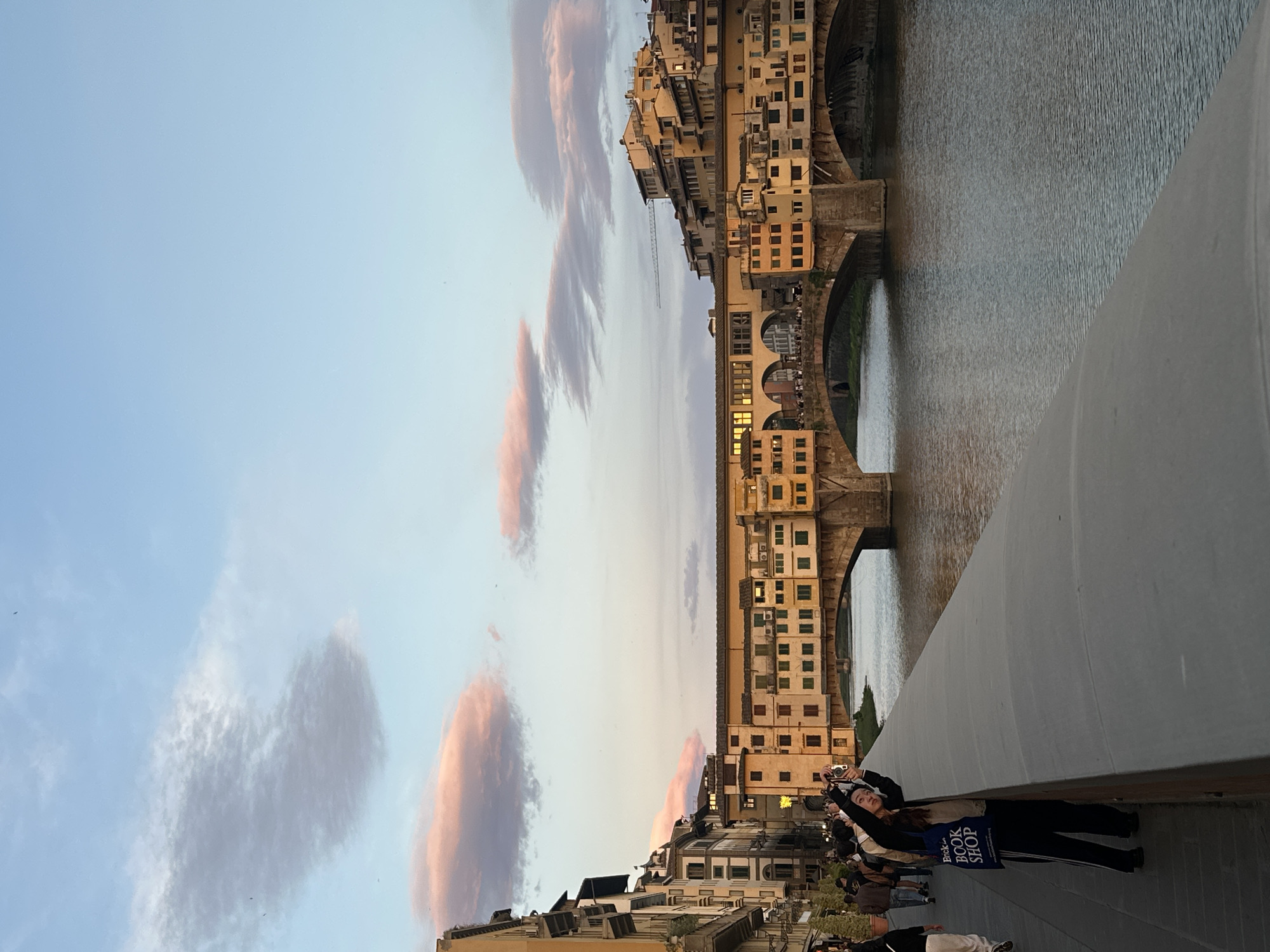 Ponte Vecchio photographed at dusk in Florence