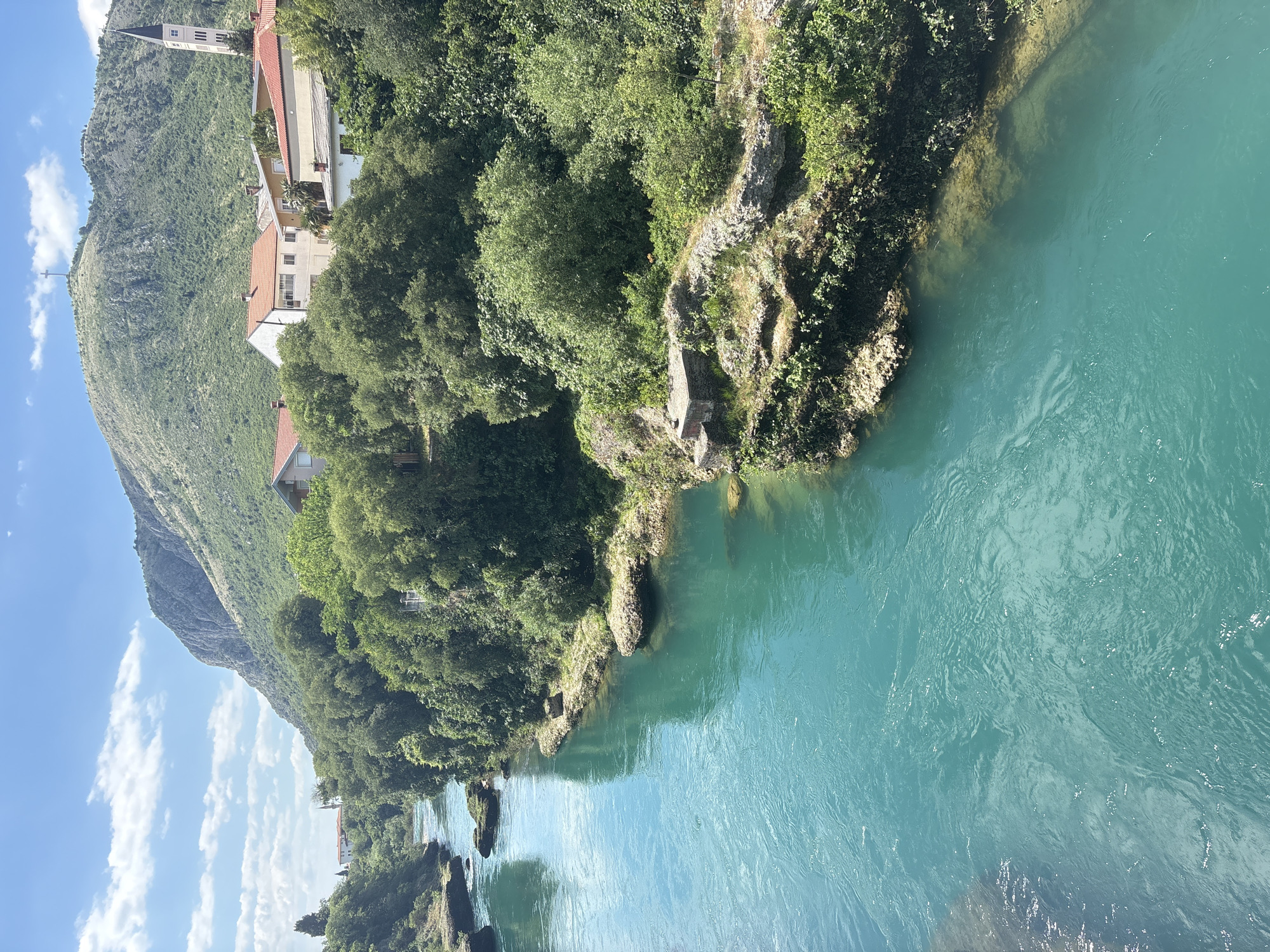 Morning documentation of Neretva River scenes in Mostar