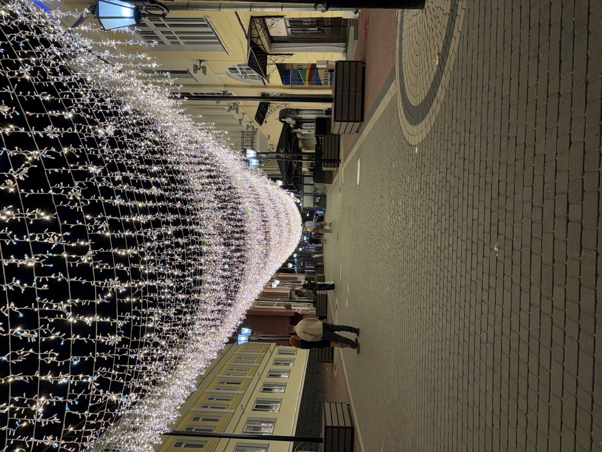 Vitsebsk pedestrian street lit up on a summer evening