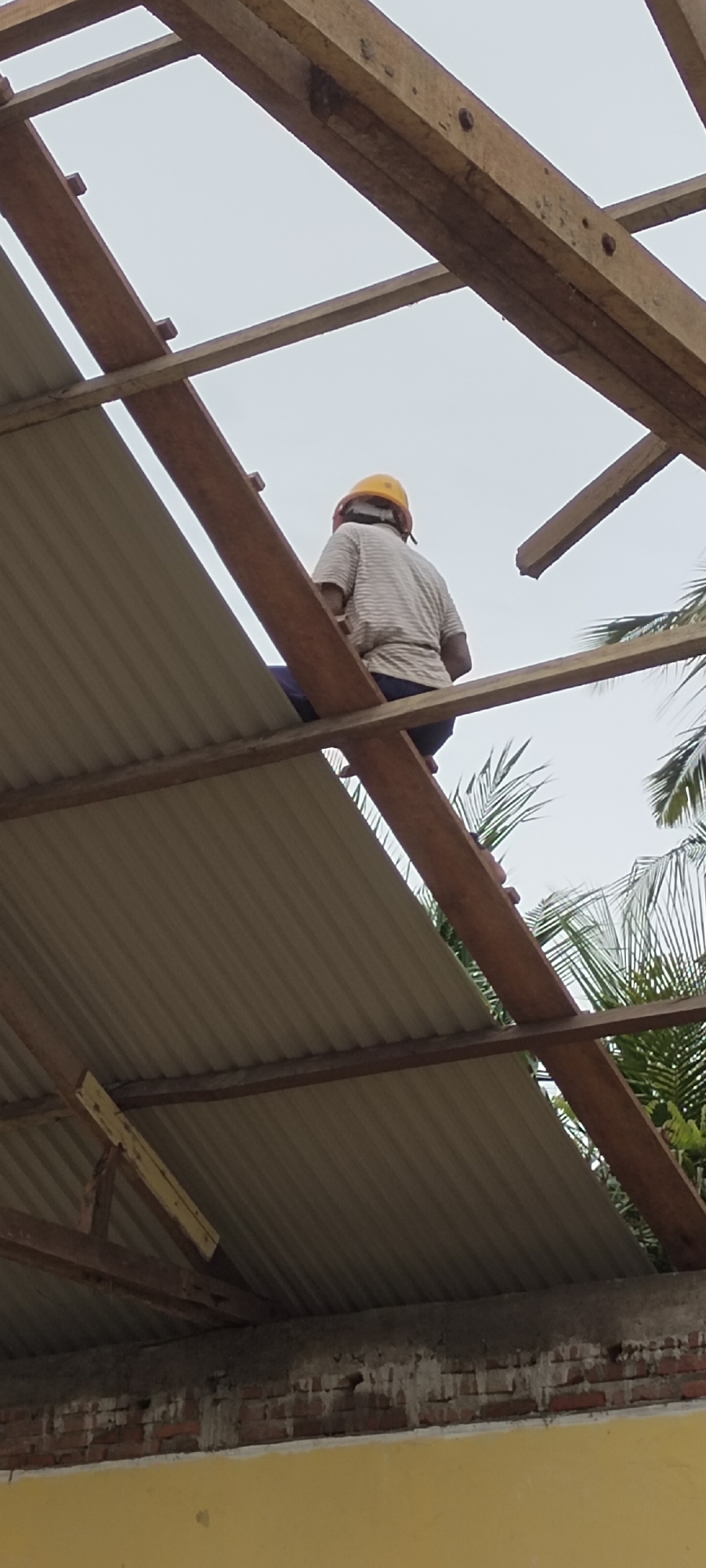 Construction work continues on building project in Langnibong, Indonesia