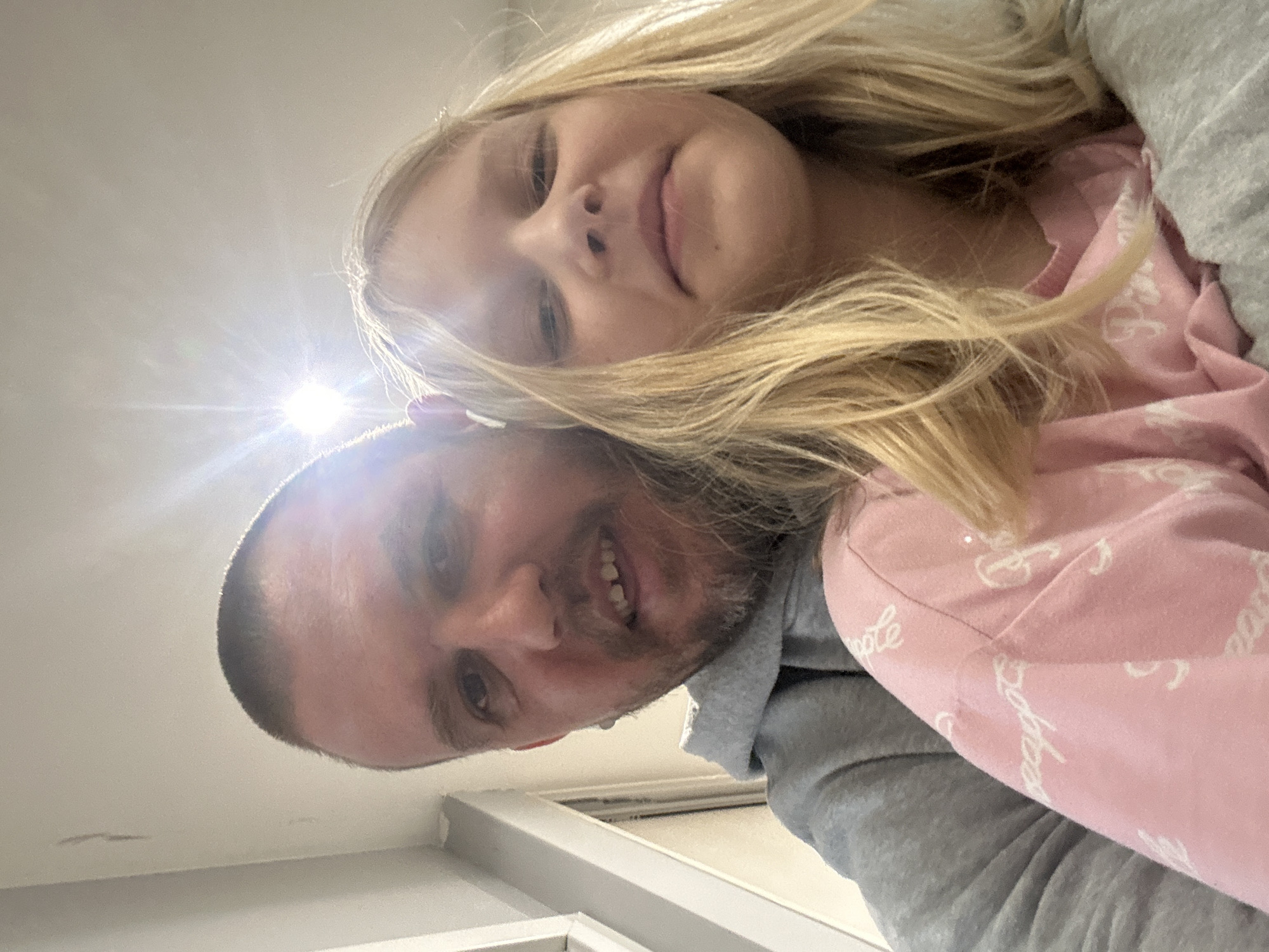 Father and daughter take selfies together in Sofia