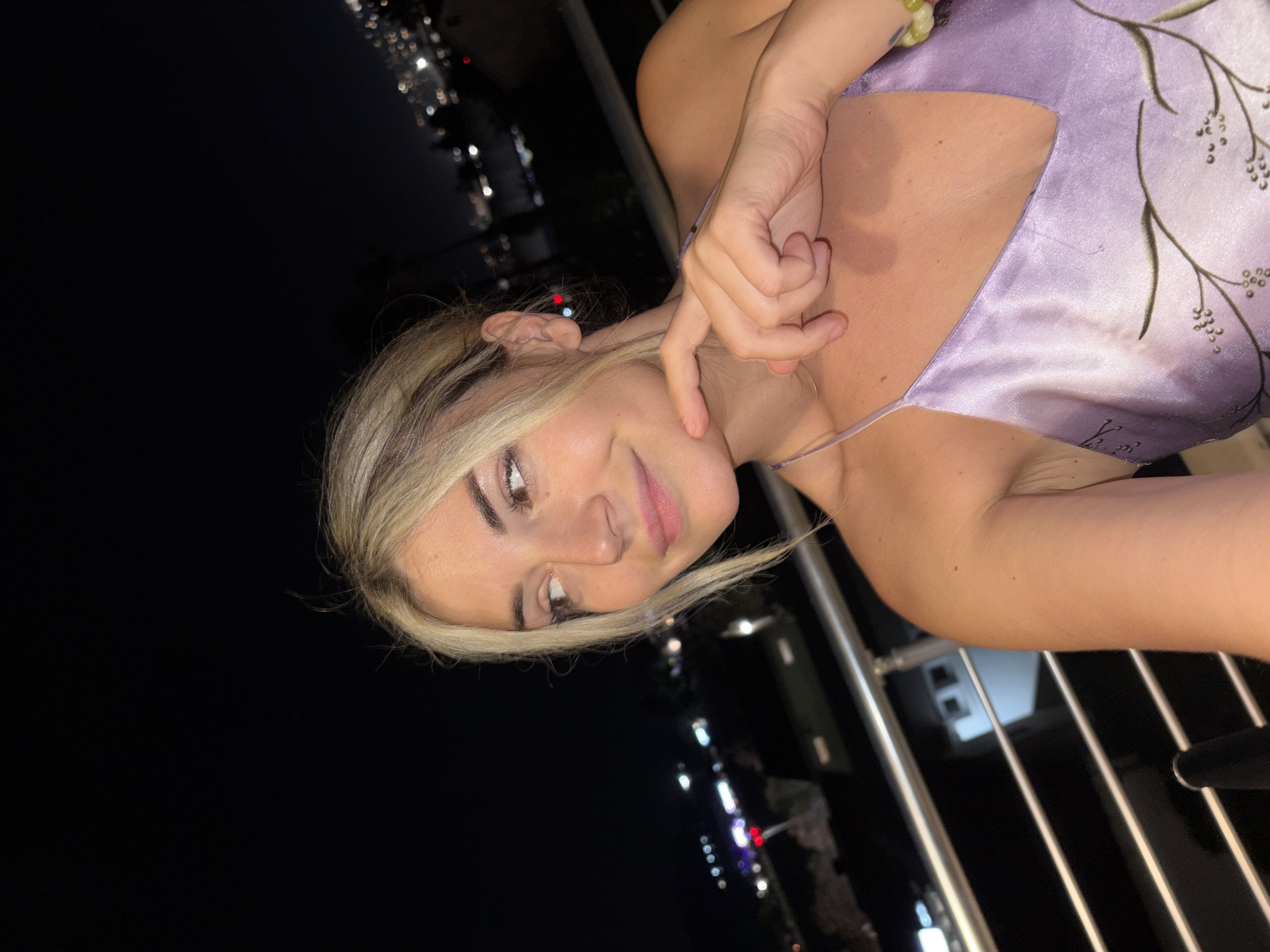 Summer night in Budva: balcony views, a white dog, and watermelon