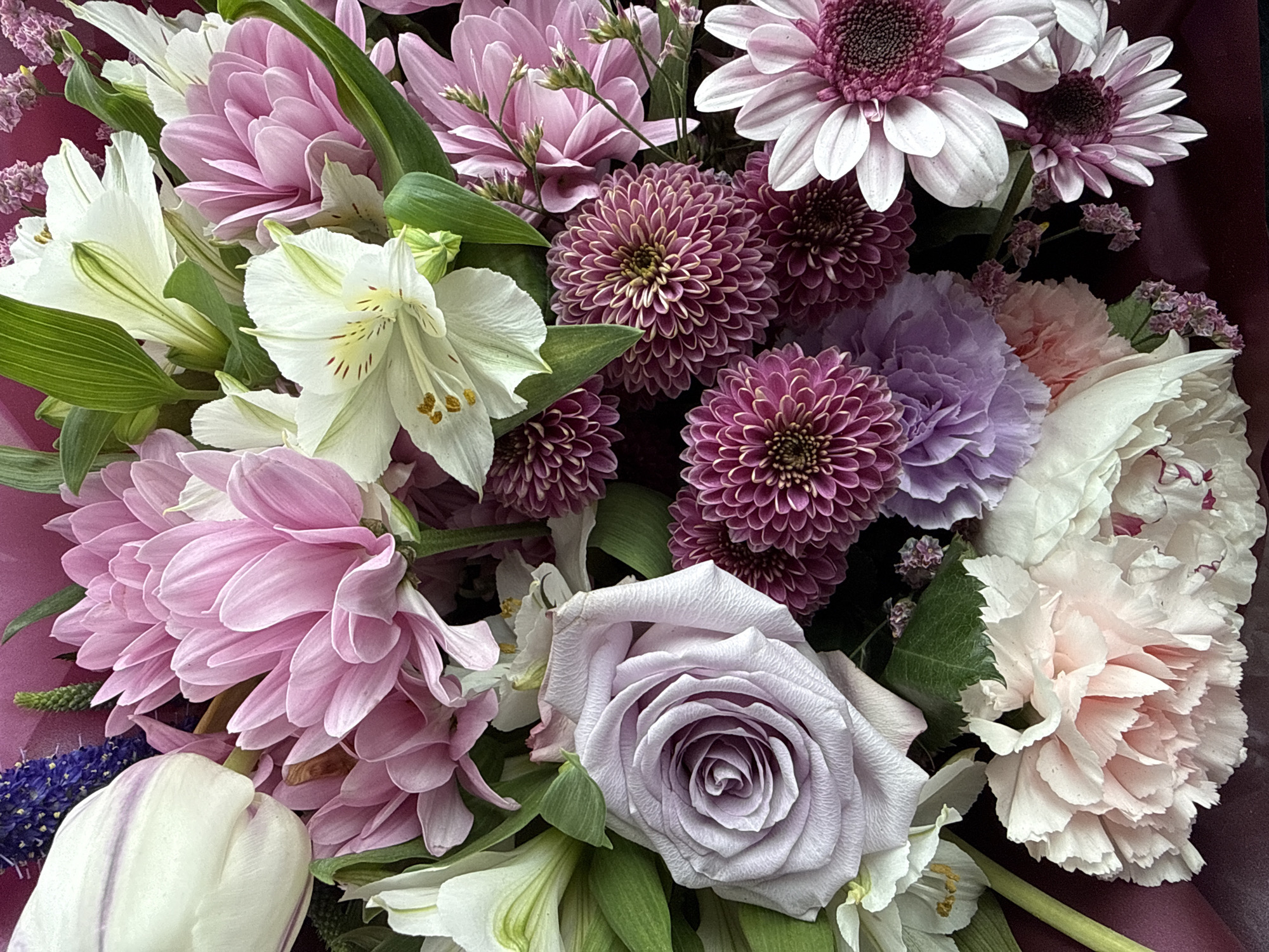 Mixed flower bouquet photographed in Vancouver