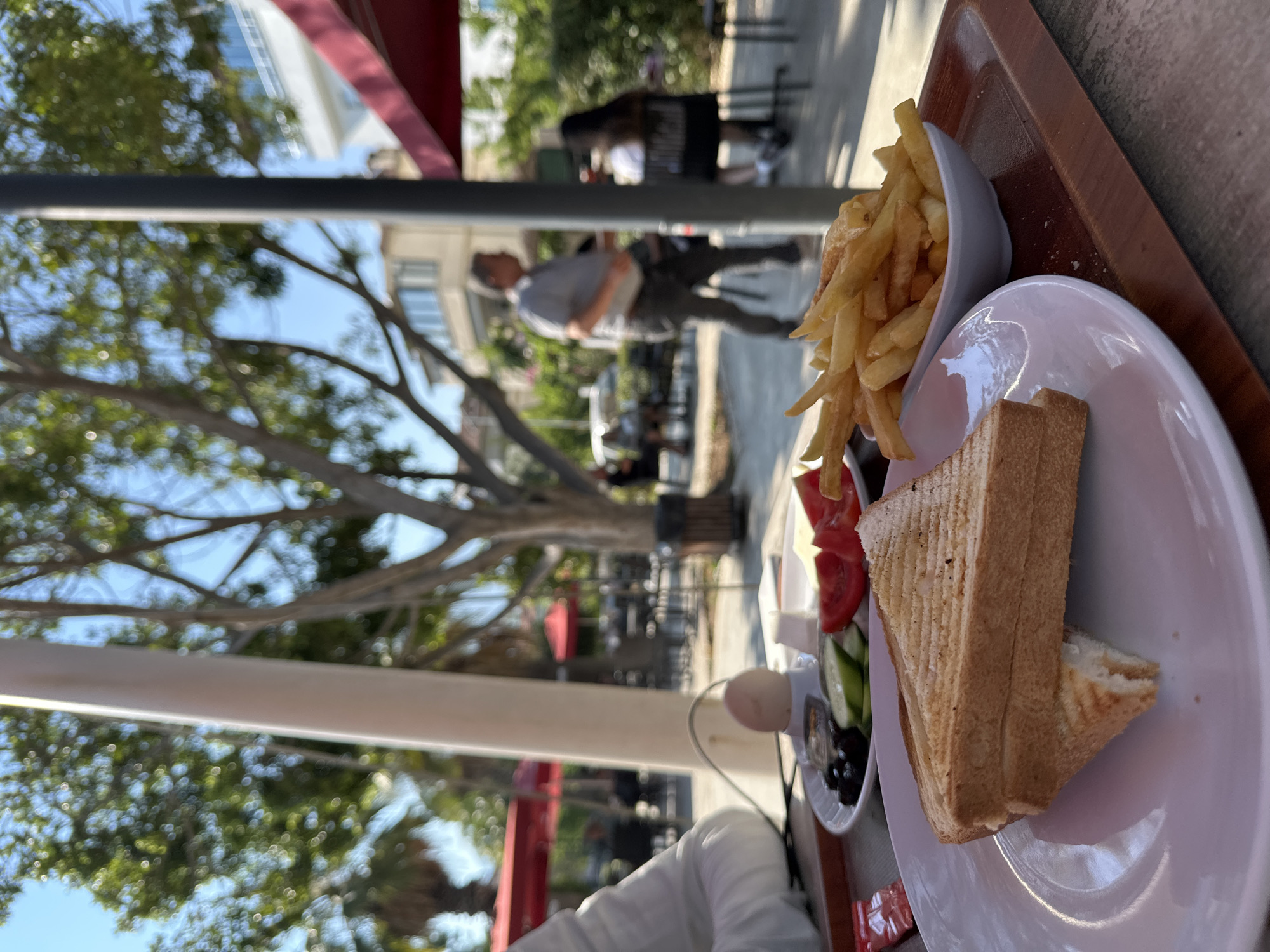 Waterfront café breakfast in Fethiye, Turkey