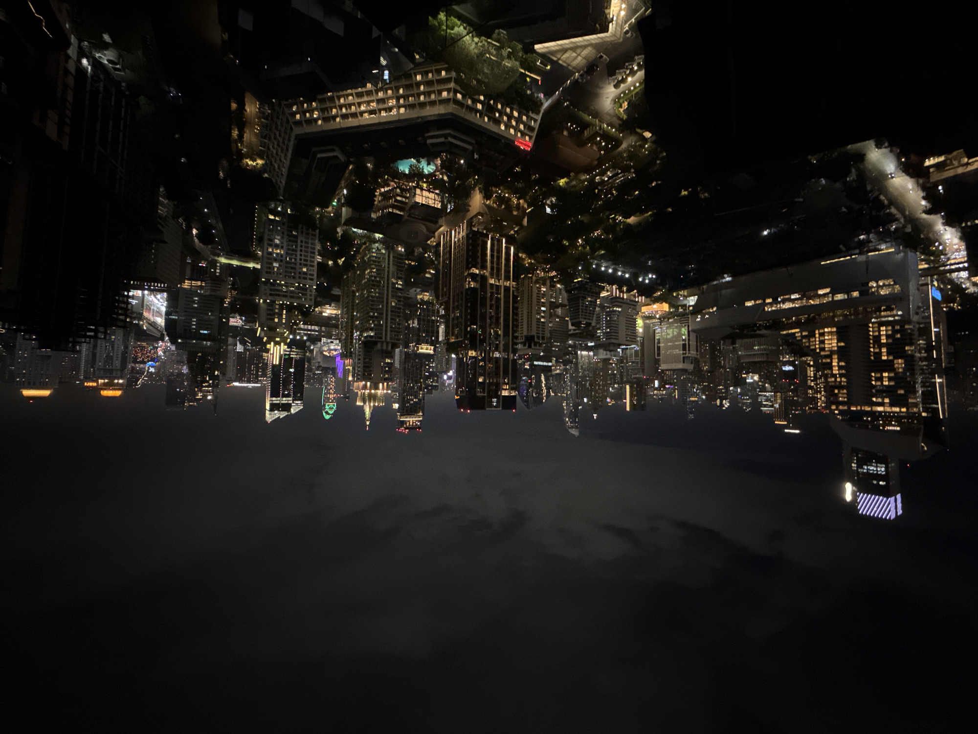 Bangkok skyline captured in nighttime aerial photography session