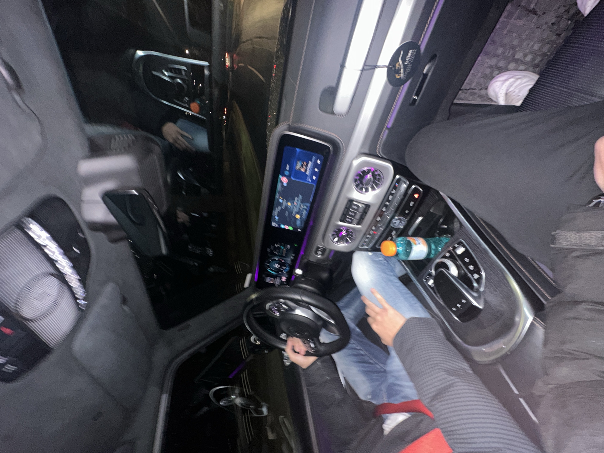 Driver photographed inside parked Mercedes G-Class in Smolyan