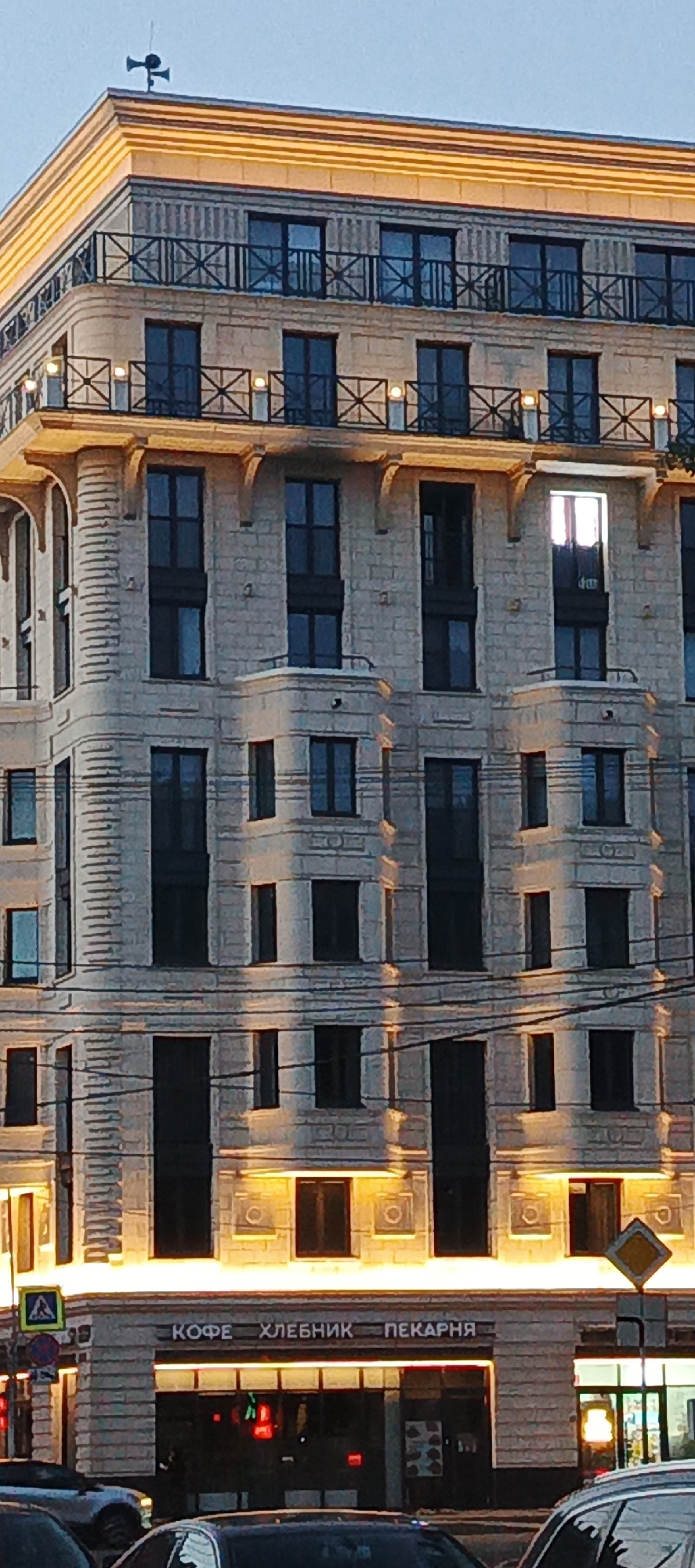 Saint Petersburg streetscapes at dusk, classical meets modern