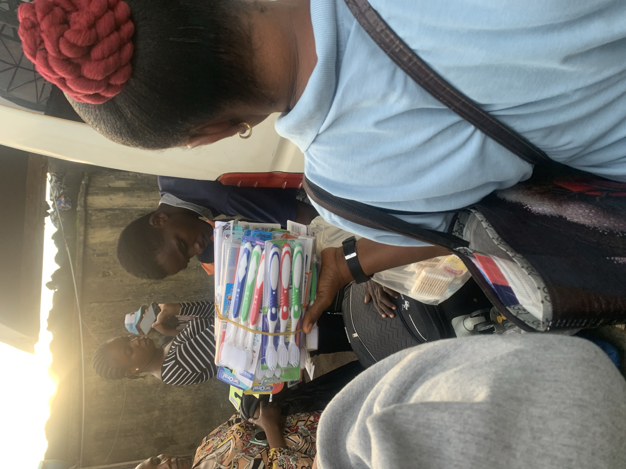 Morning commute activity at Elelenwo Nigeria transportation hub