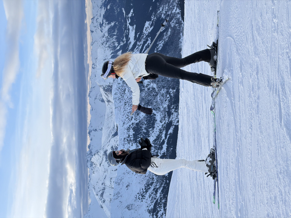 Skiers enjoy dramatic mountain conditions in French Alps