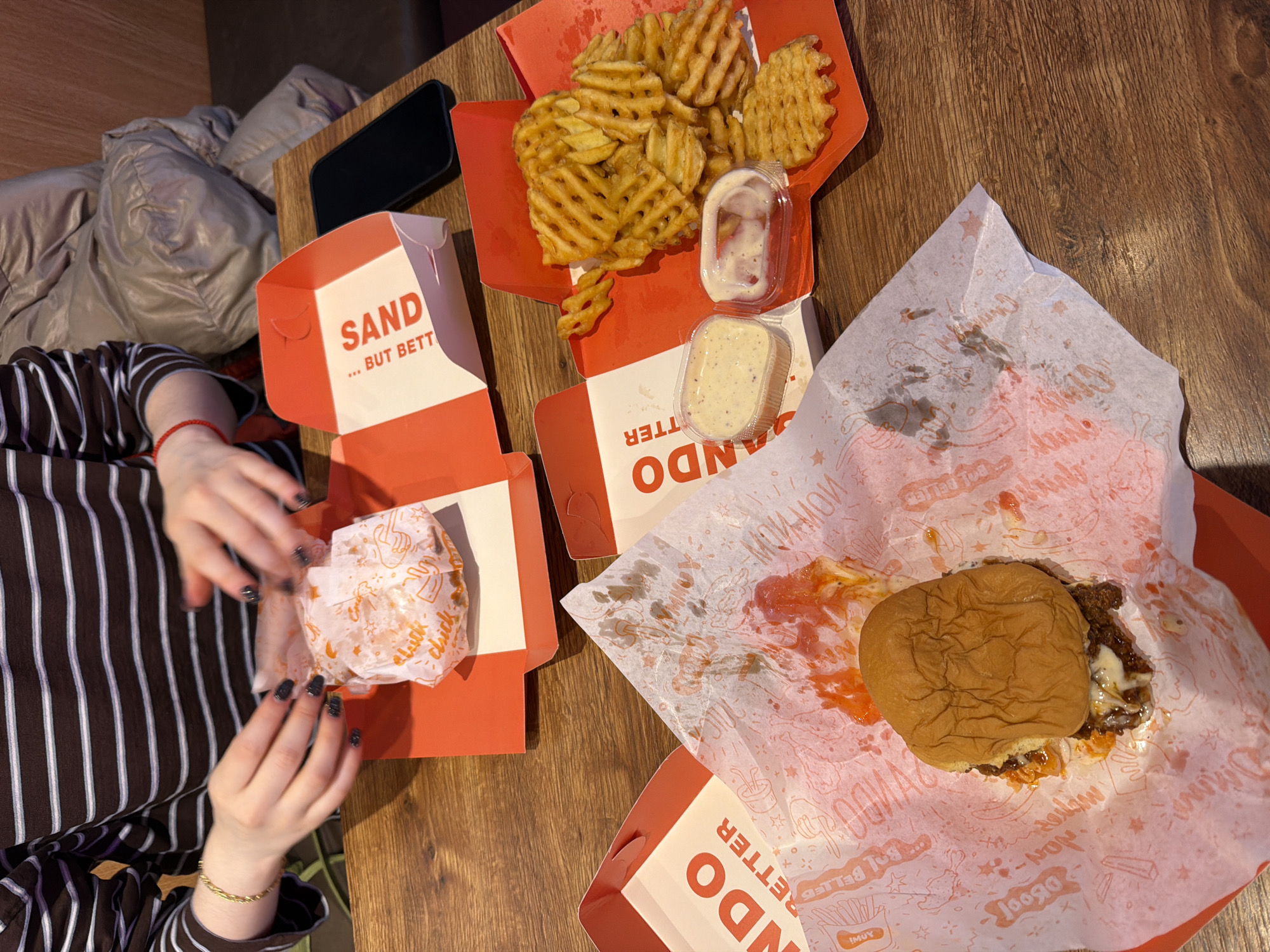Fast food meal documented at chicken-themed restaurant in Sofia